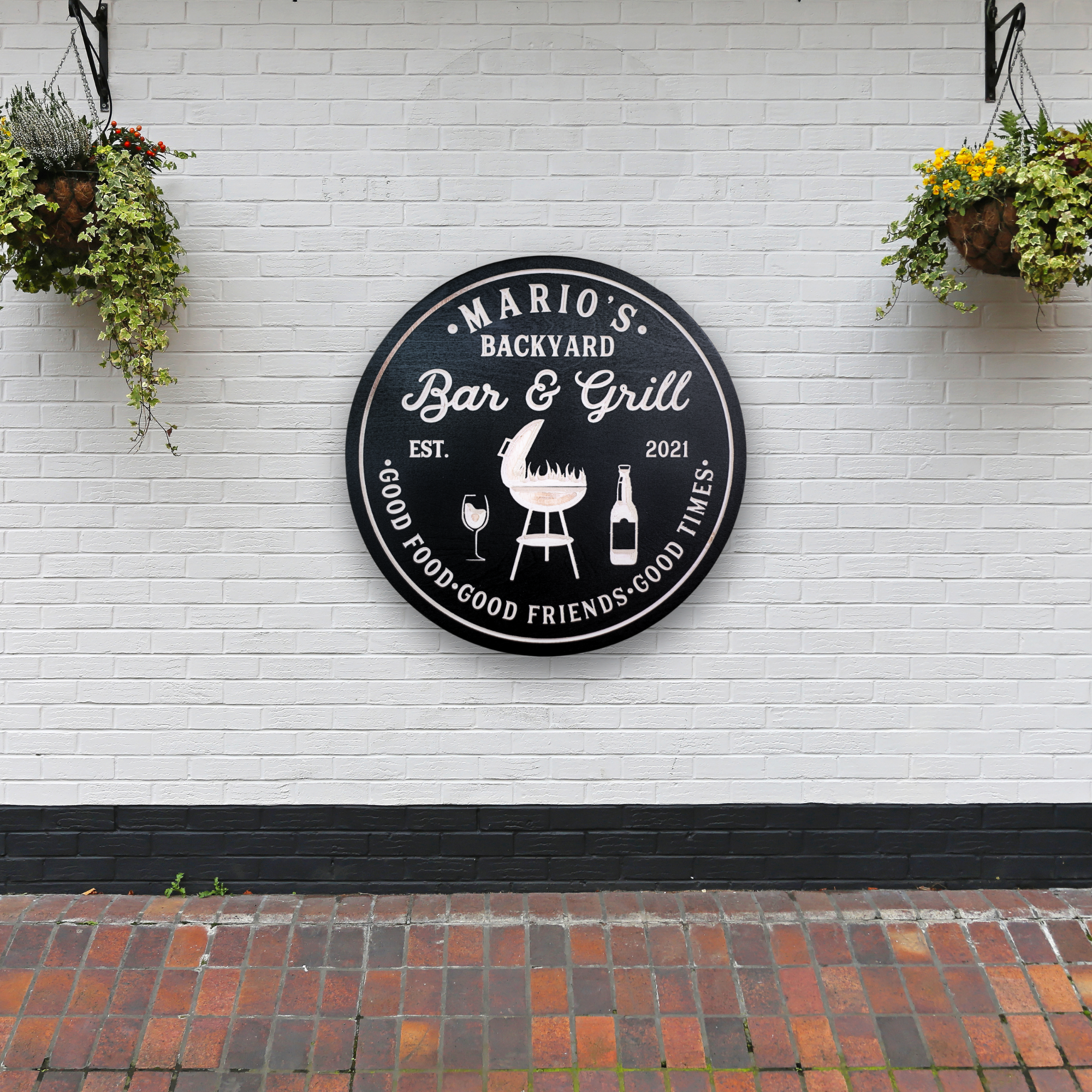 Grill Sign - Bar & Grill Sign - Customized carved wooden sign for home decor or gift.