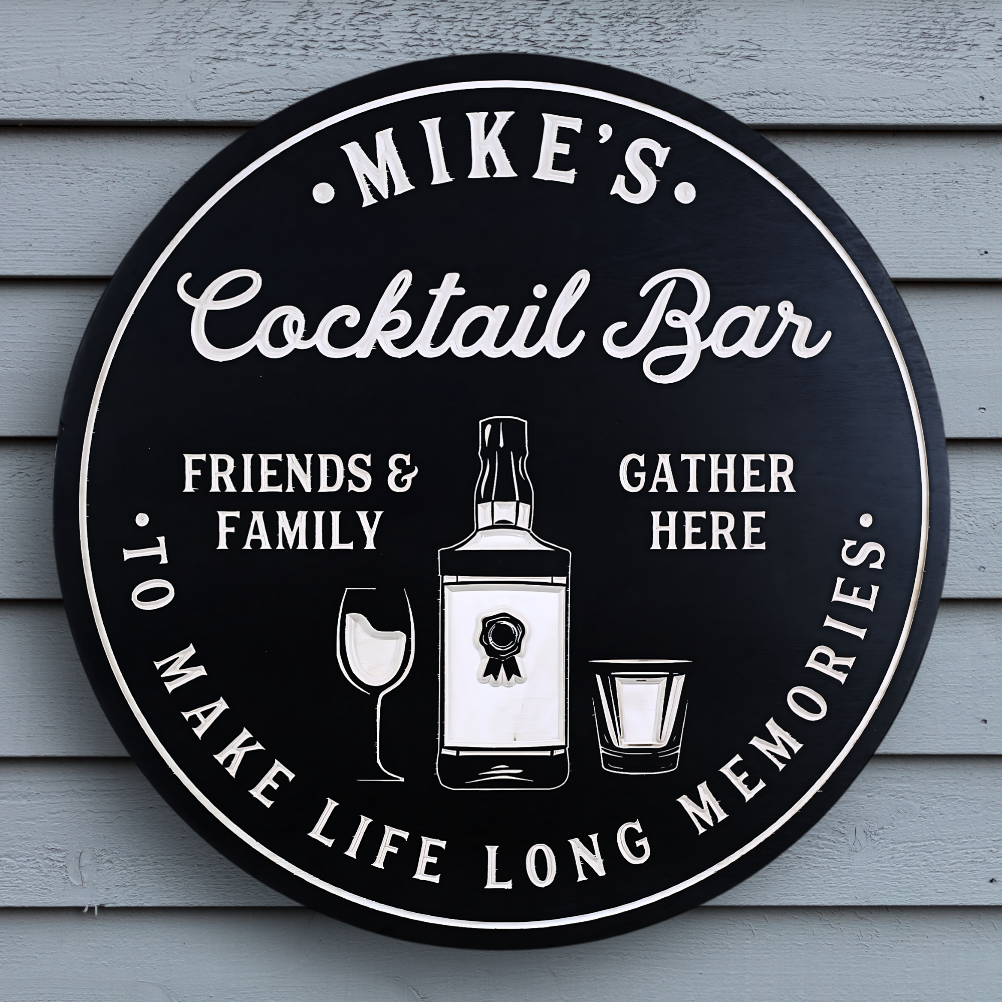 Personalized Home Bar Sign, Customized carved wooden sign for home decor or gift.