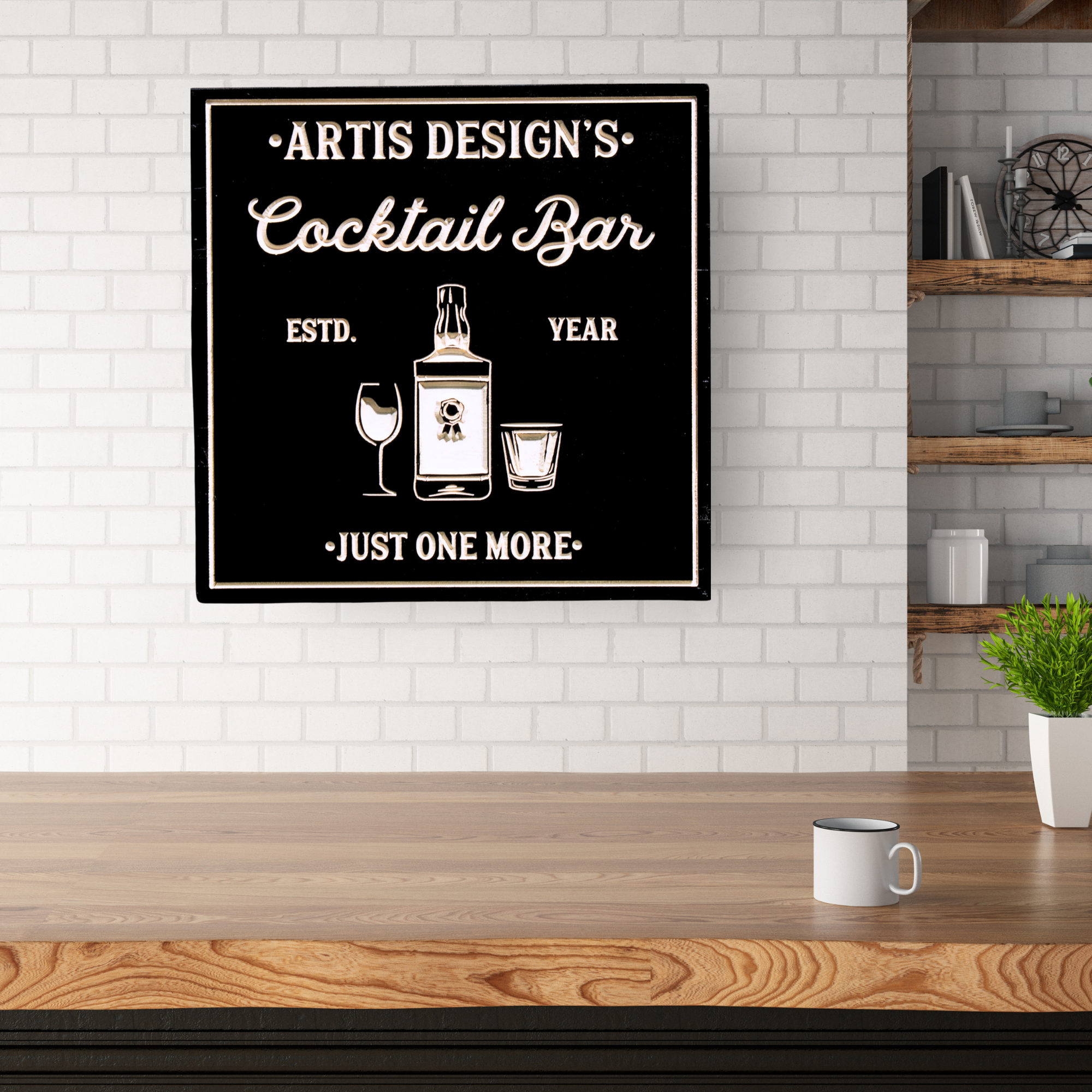 Personalized Home Bar Sign, Customized carved wooden sign for home decor or gift.