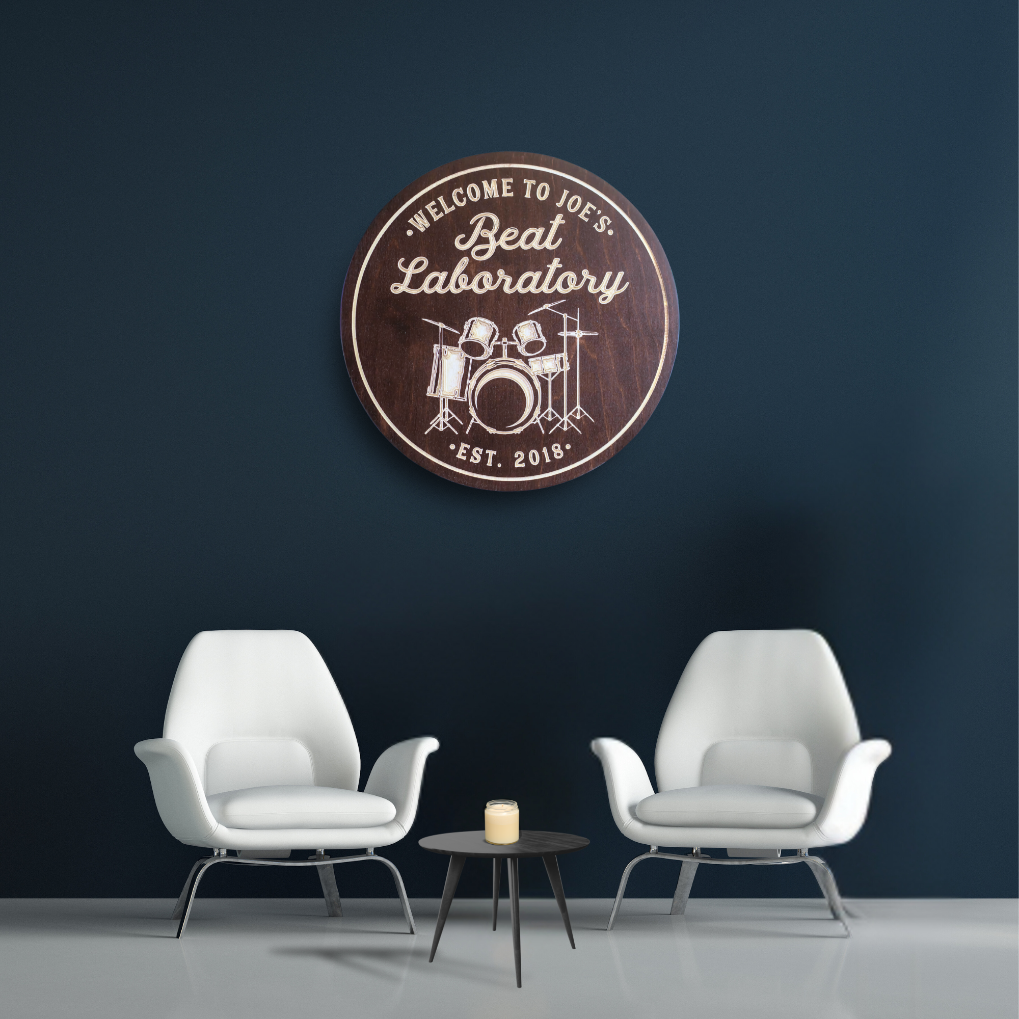 Beat Laboratory - Drum Sign, Customized carved Music sign for home decor or gift. Drums Sign, Drummer Sign, Drumming Sign.