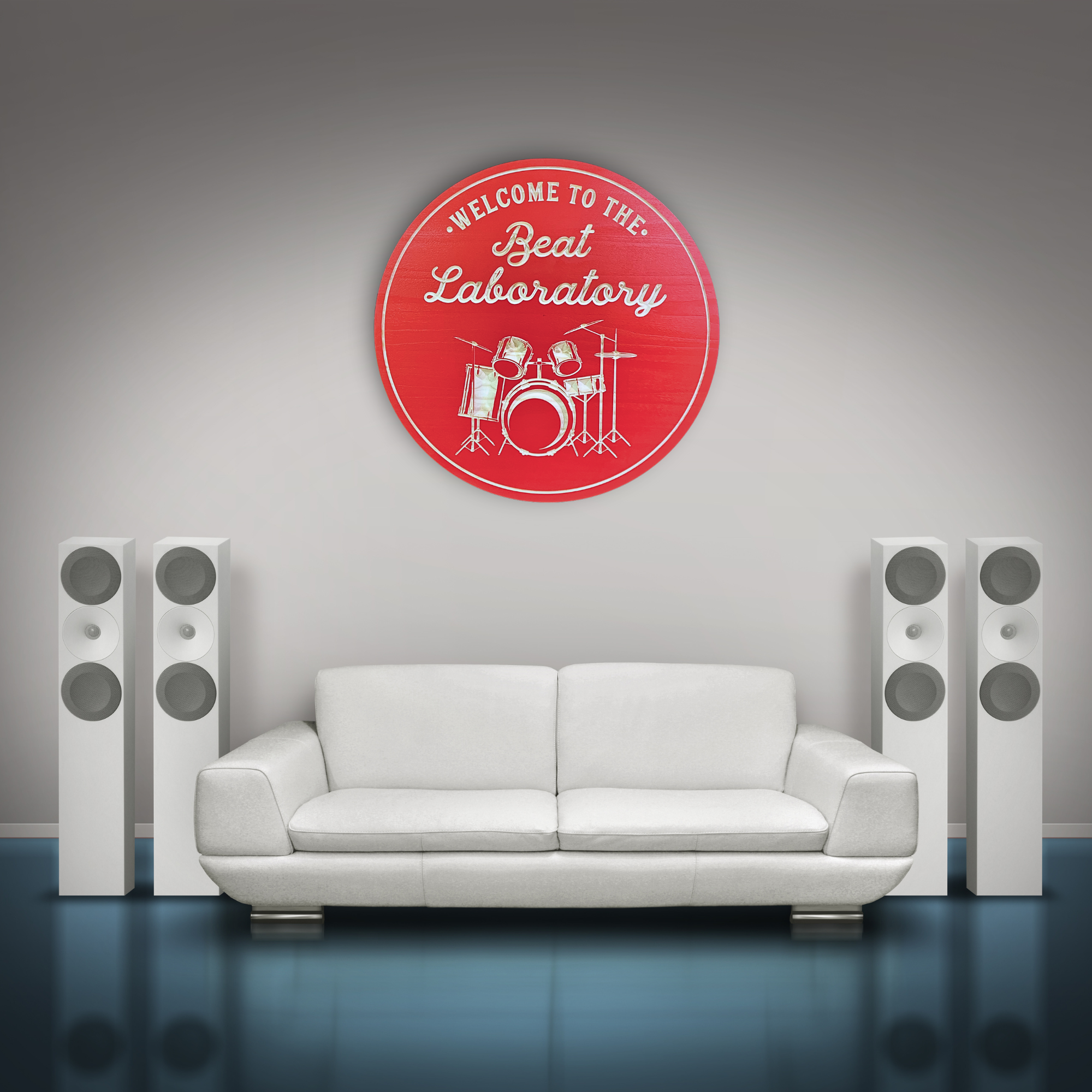 Beat Laboratory - Drum Sign, Customized carved Music sign for home decor or gift. Drums Sign, Drummer Sign, Drumming Sign.