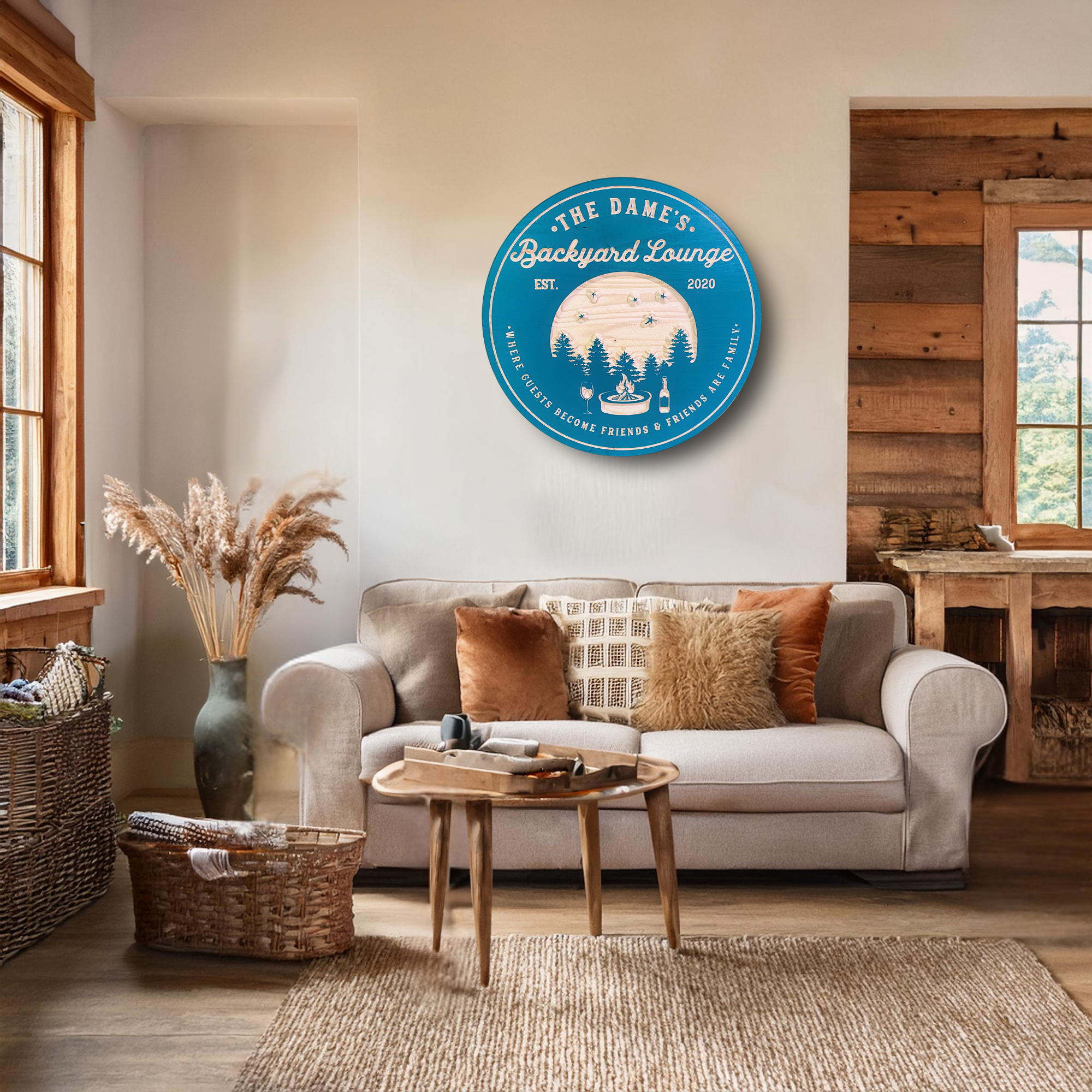 Campfire Sign - Bonfire Sign, Customized carved camping sign for home decor or gift.