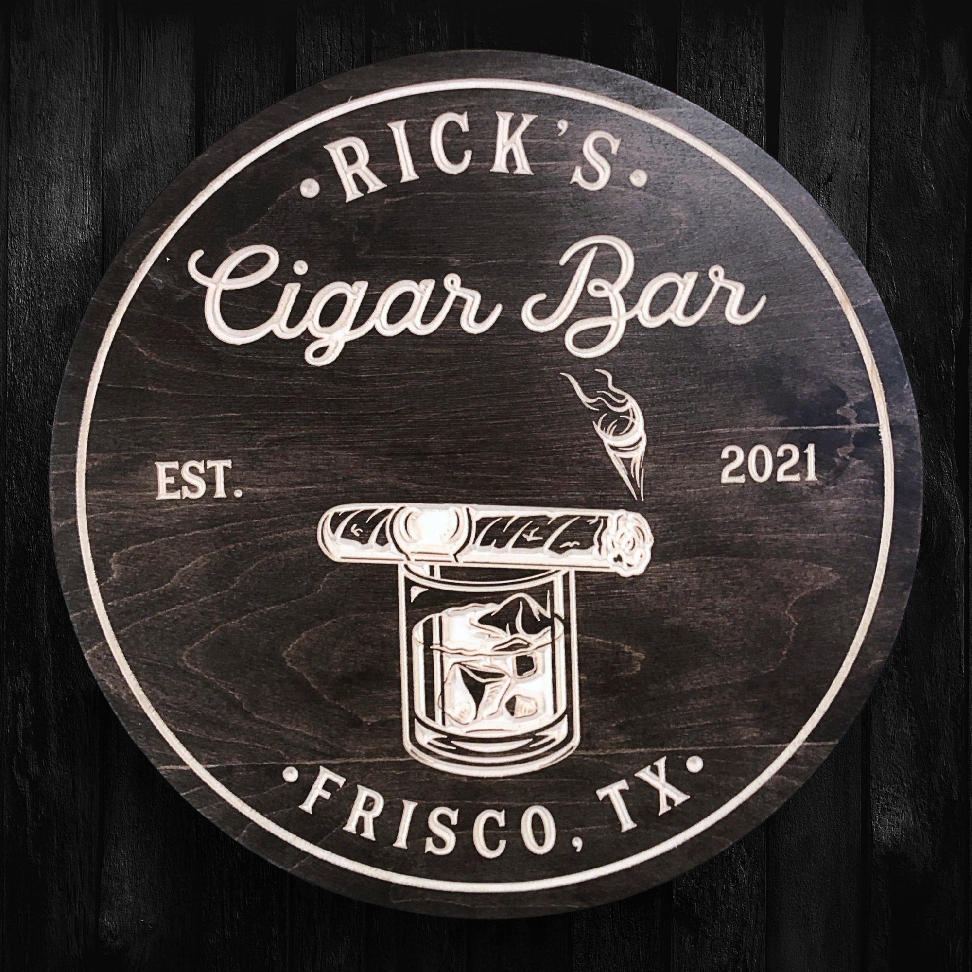 Cigar Bar Sign, Customized carved wooden sign for home decor or gift.
