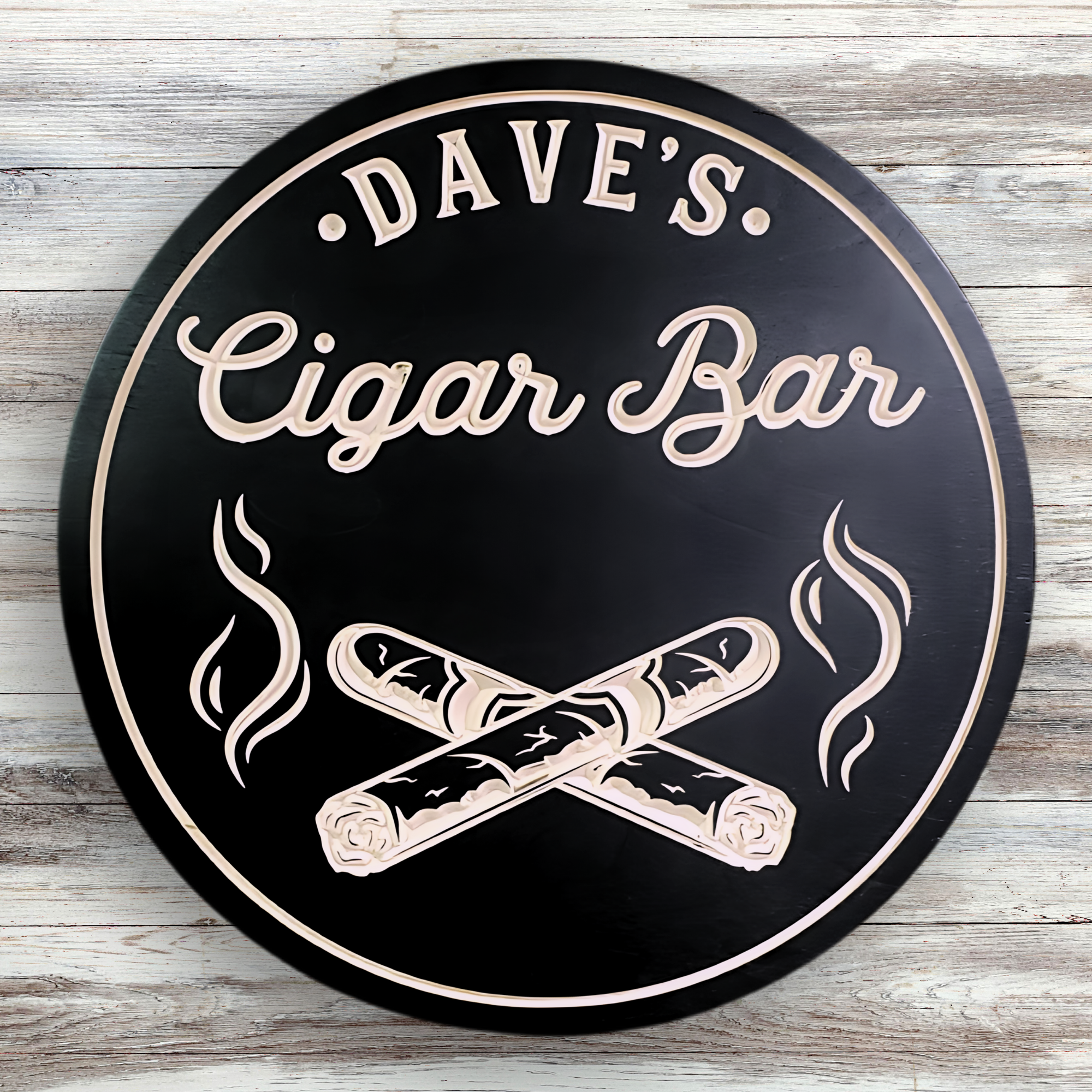 Cigar Sign - Cigar Bar Sign - Customized carved wooden sign for home decor or gift.