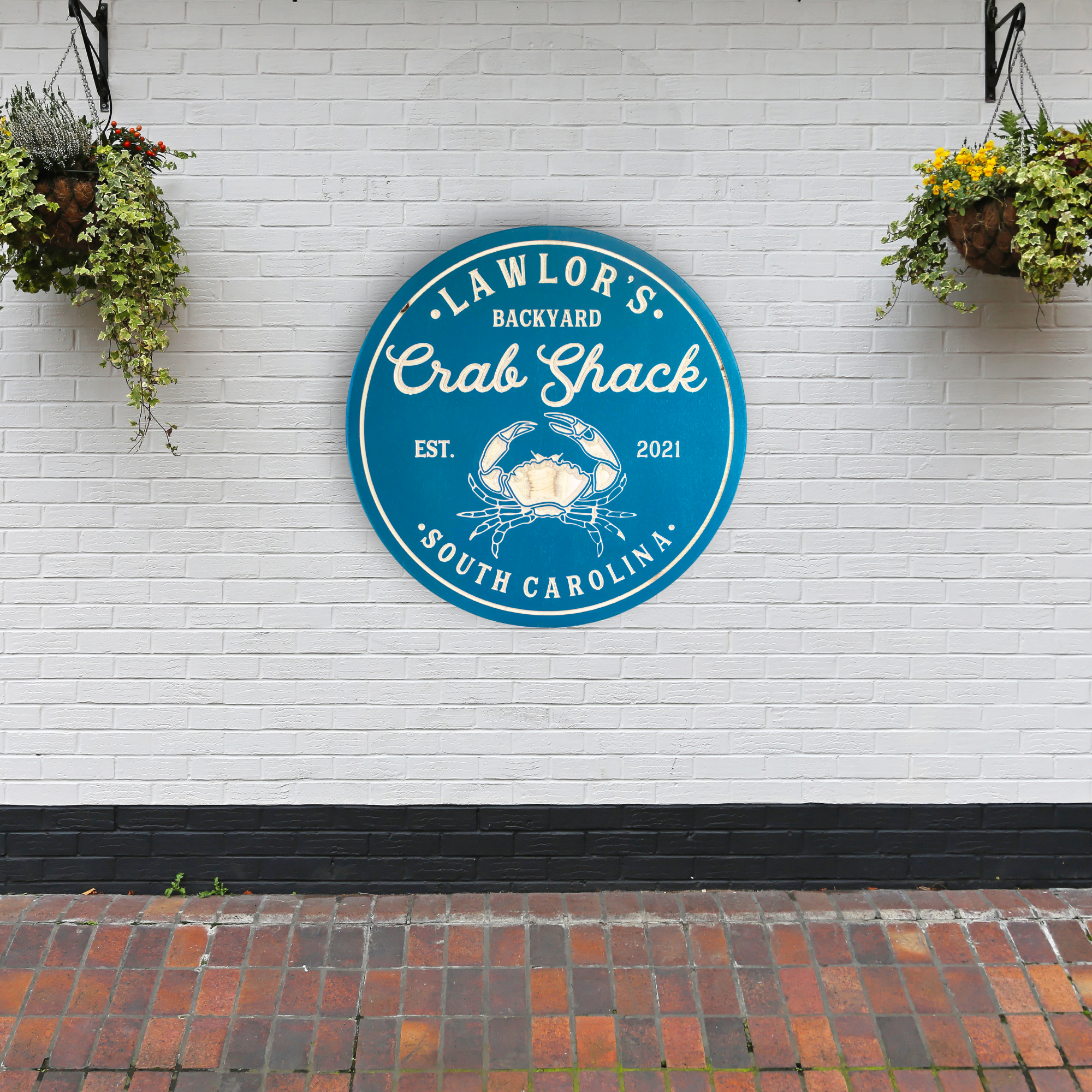 Crab Shack Backyard Sign, Customized carved wooden sign for home decor or gift.