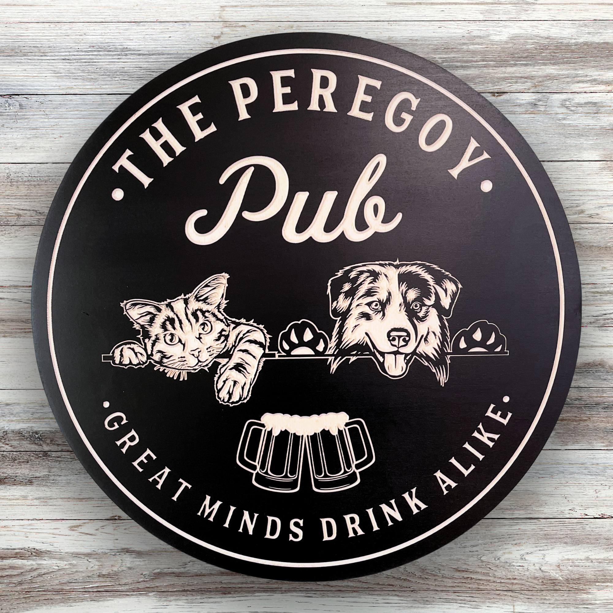 Dog Sign - Pets Sign - Customized carved wooden sign for home decor or gift.