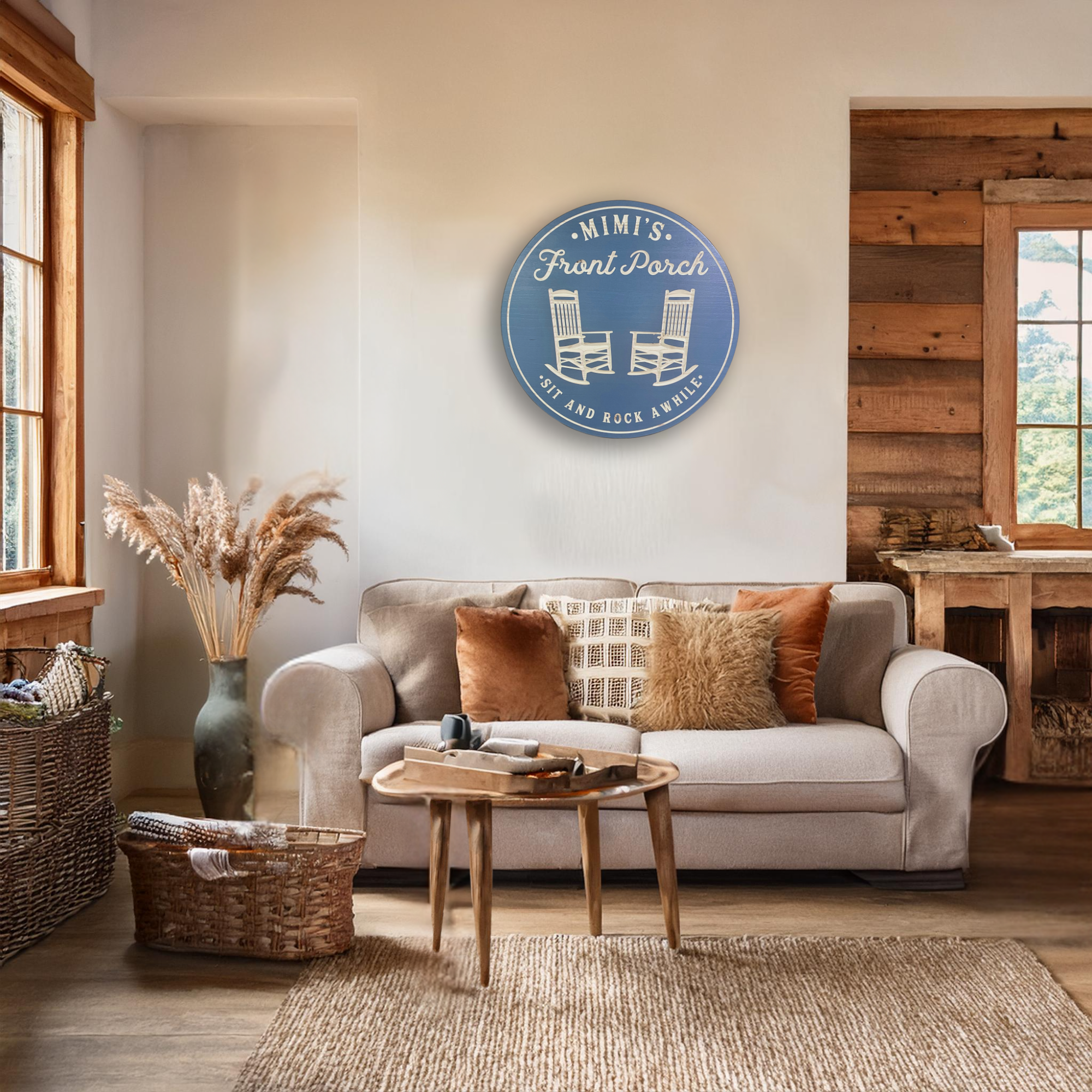 Rocking Chairs Sign - Front Porch Sign - Customized carved wooden sign for home decor or gift.