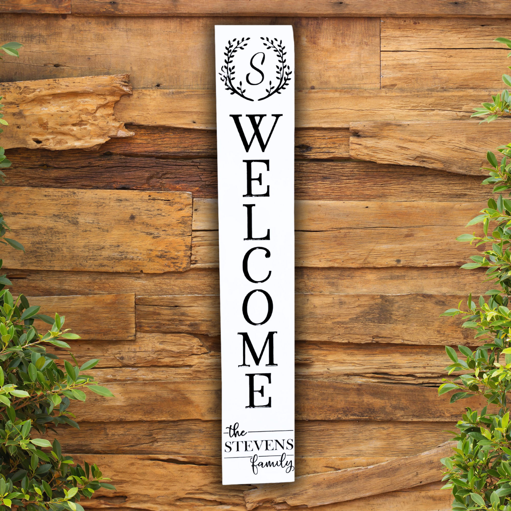 Family Name Porch Sign - Welcome Family Initial Sign - Front Porch Sign - Welcome Sign - Customized carved wooden sign for home decor or gift.