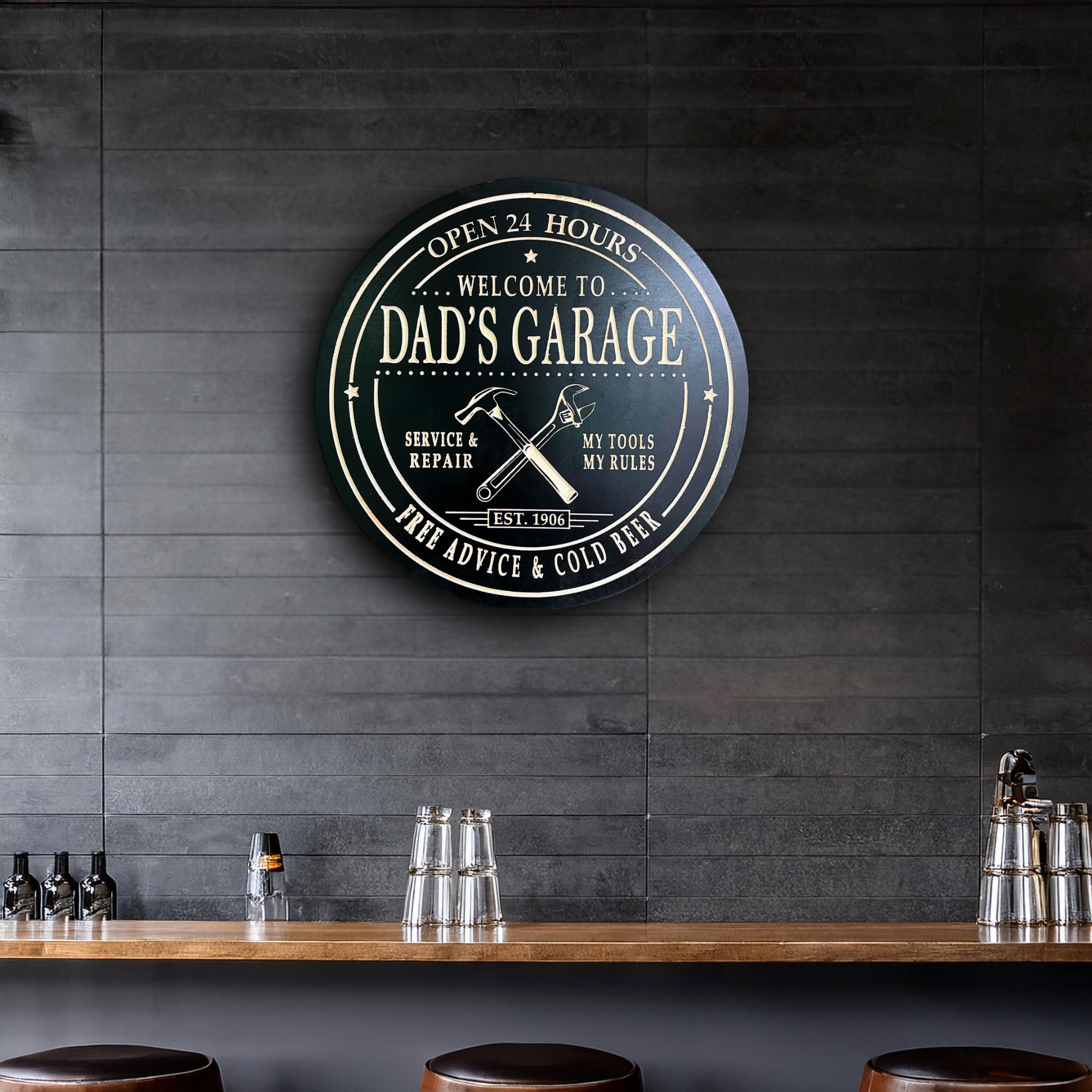 Garage Sign - Workshop Sign - Customized carved wooden sign for home decor or gift.