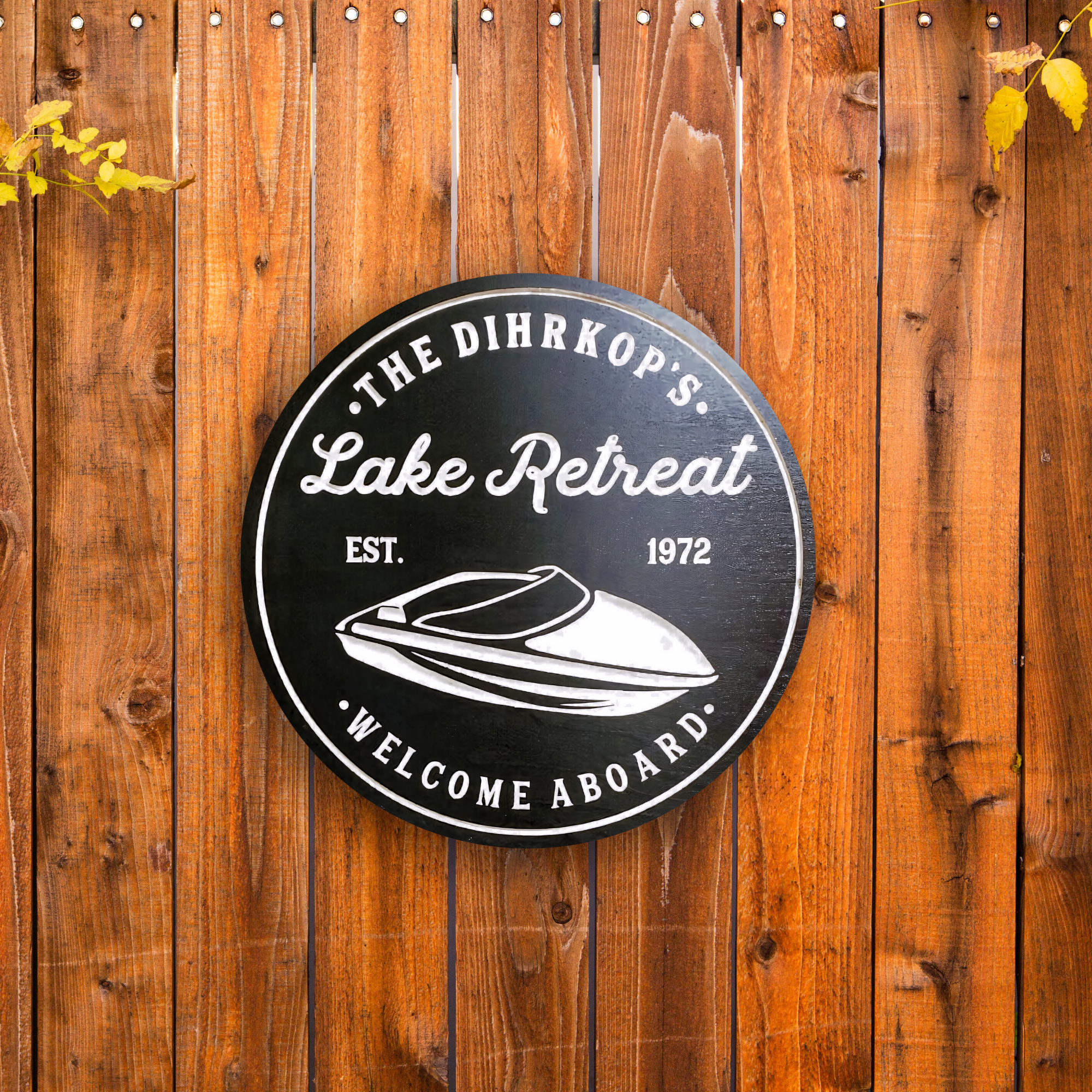 Speed Boat Sign - Boating Sign - Lake Sign - Customized carved wooden sign for home decor or gift.