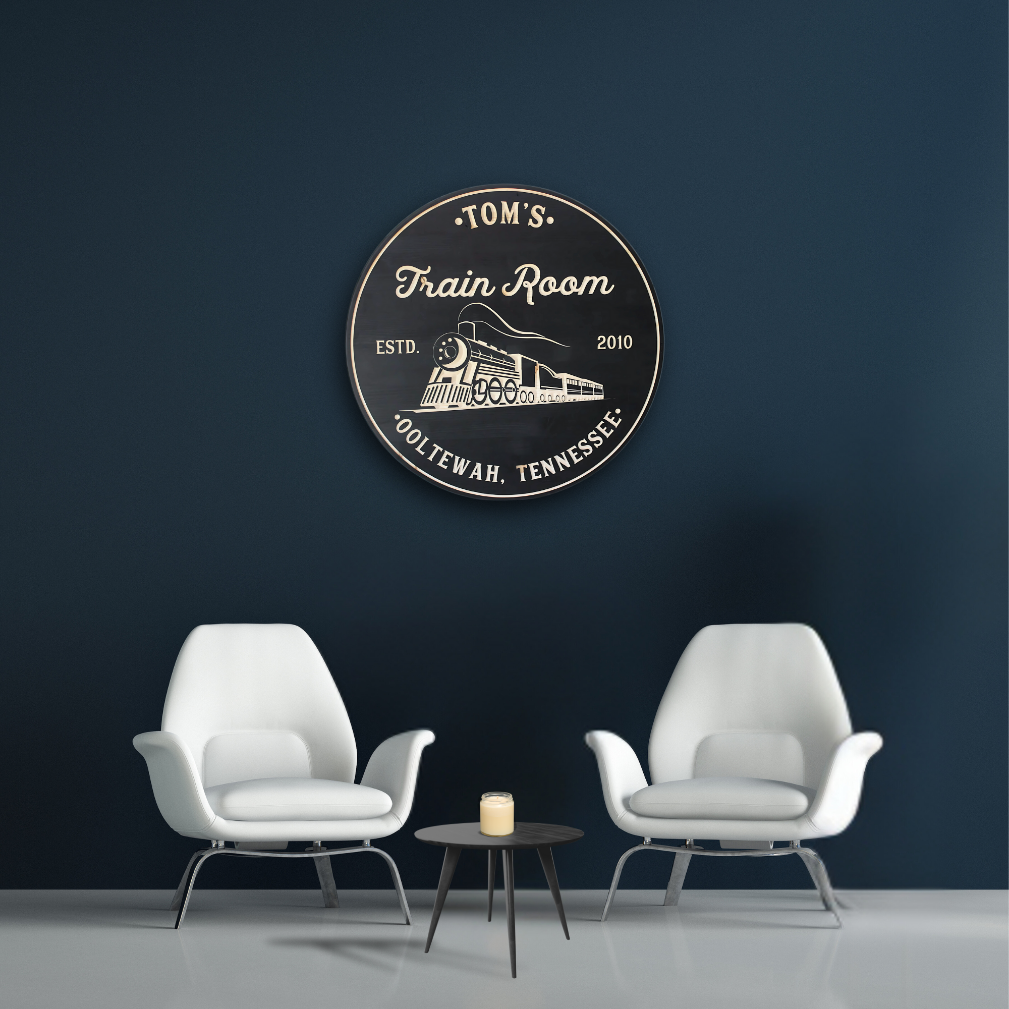 Train Room Sign - Vehicle Sign - Gift for Men Sign - Customized carved wooden sign for home decor or gift.