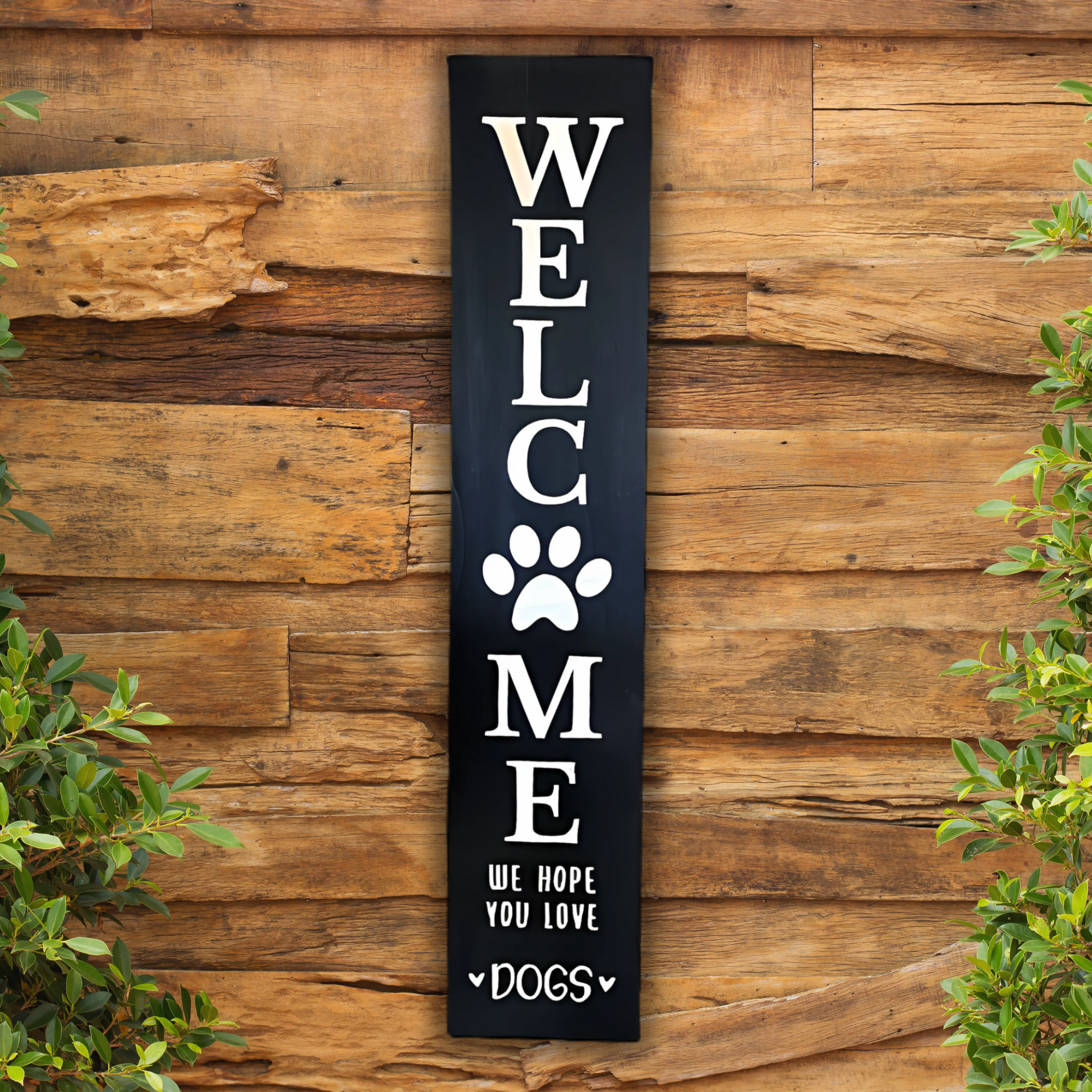 We Hope You Love Dogs Front Porch Sign - Custom Dog Sign - Welcome Sign - Customized carved wooden sign for home decor or gift.