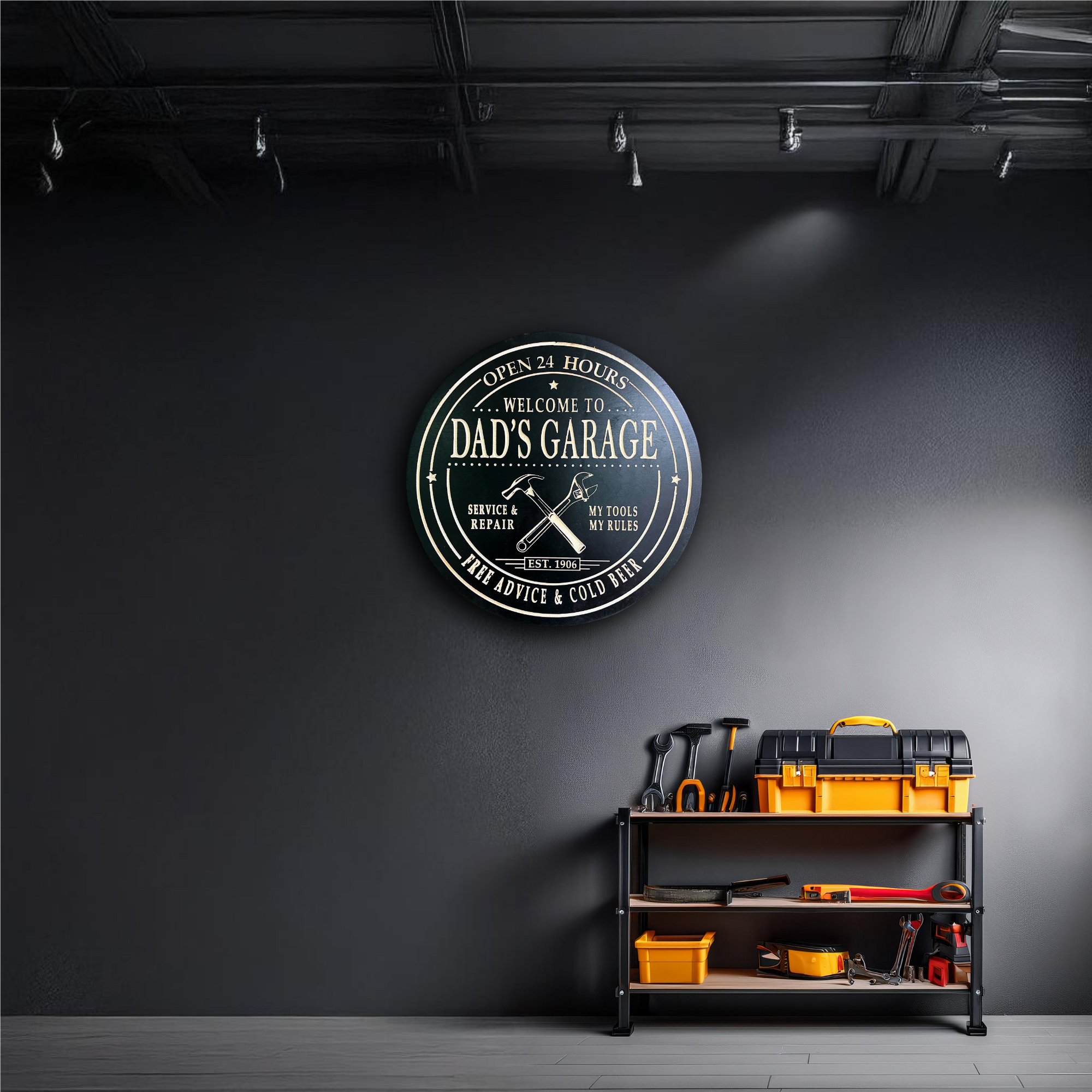 Garage Sign - Workshop Sign - Customized carved wooden sign for home decor or gift.