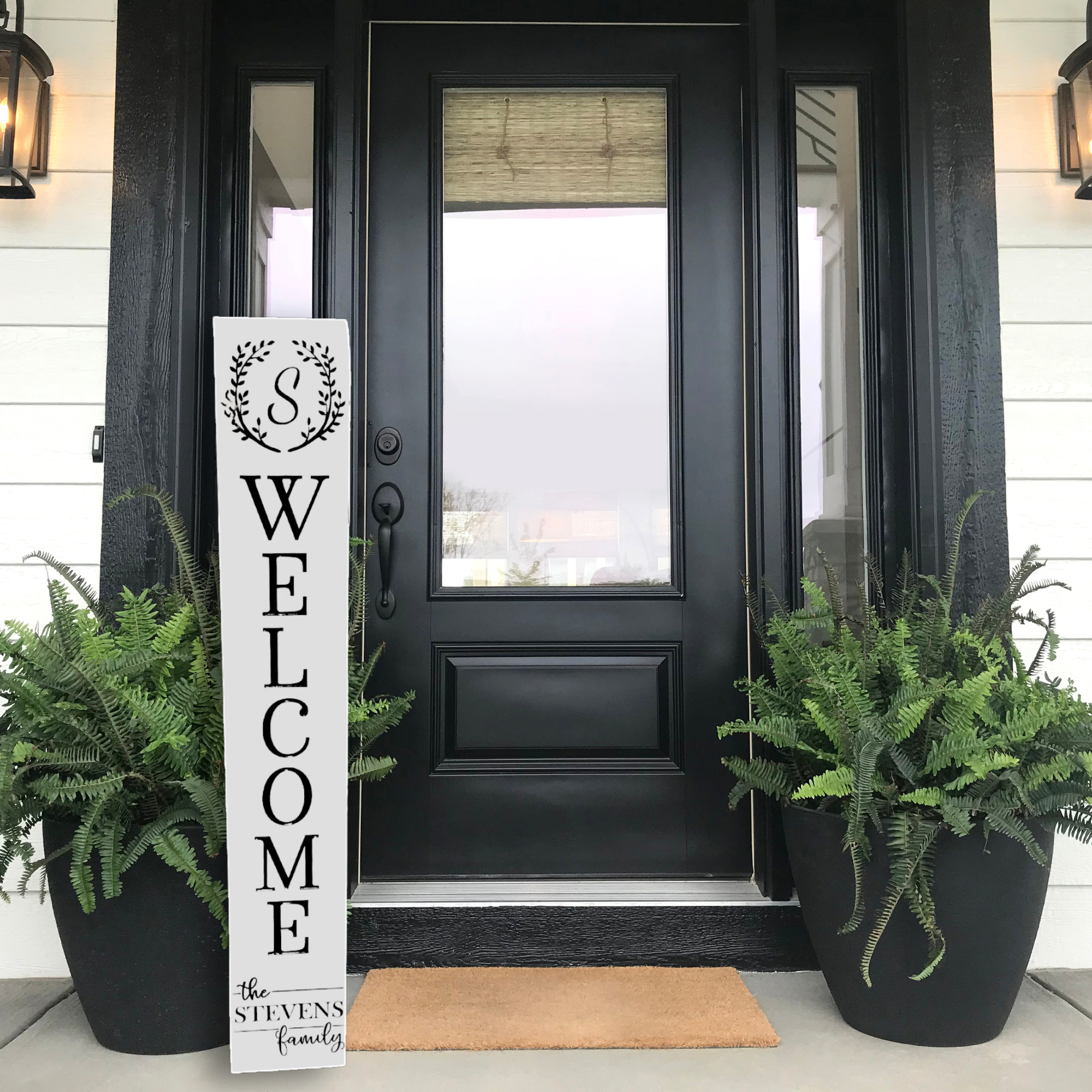Family Name Porch Sign - Welcome Family Initial Sign - Front Porch Sign - Welcome Sign - Customized carved wooden sign for home decor or gift.