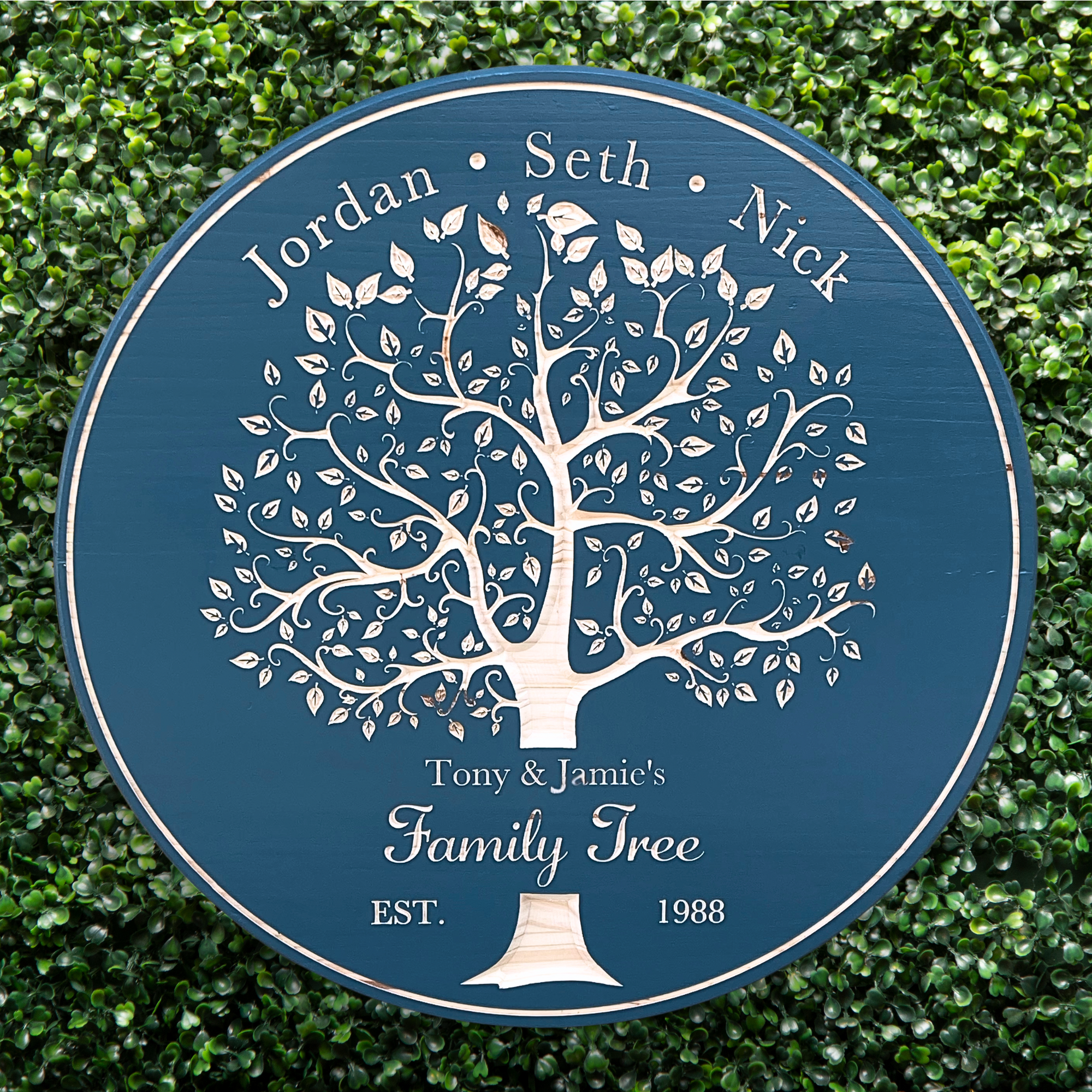 Family Tree Sign, Customized carved wooden sign for home decor or gift.