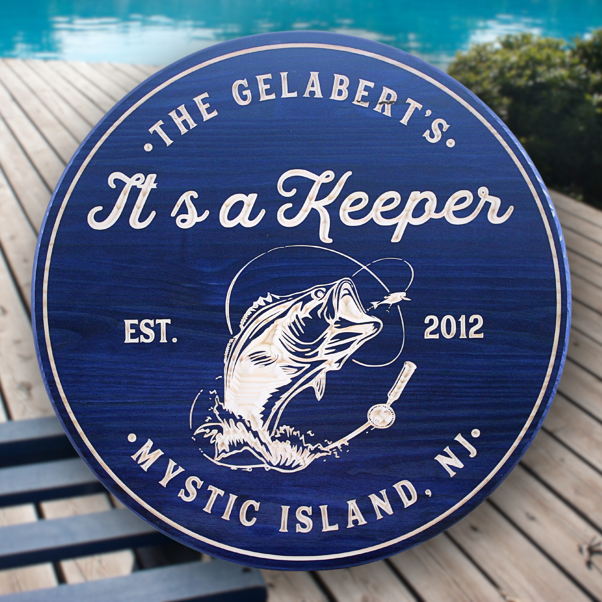 Fishing Sign - Bass Fishing Sign - Trout sign - Customized carved wooden sign for home decor or gift.