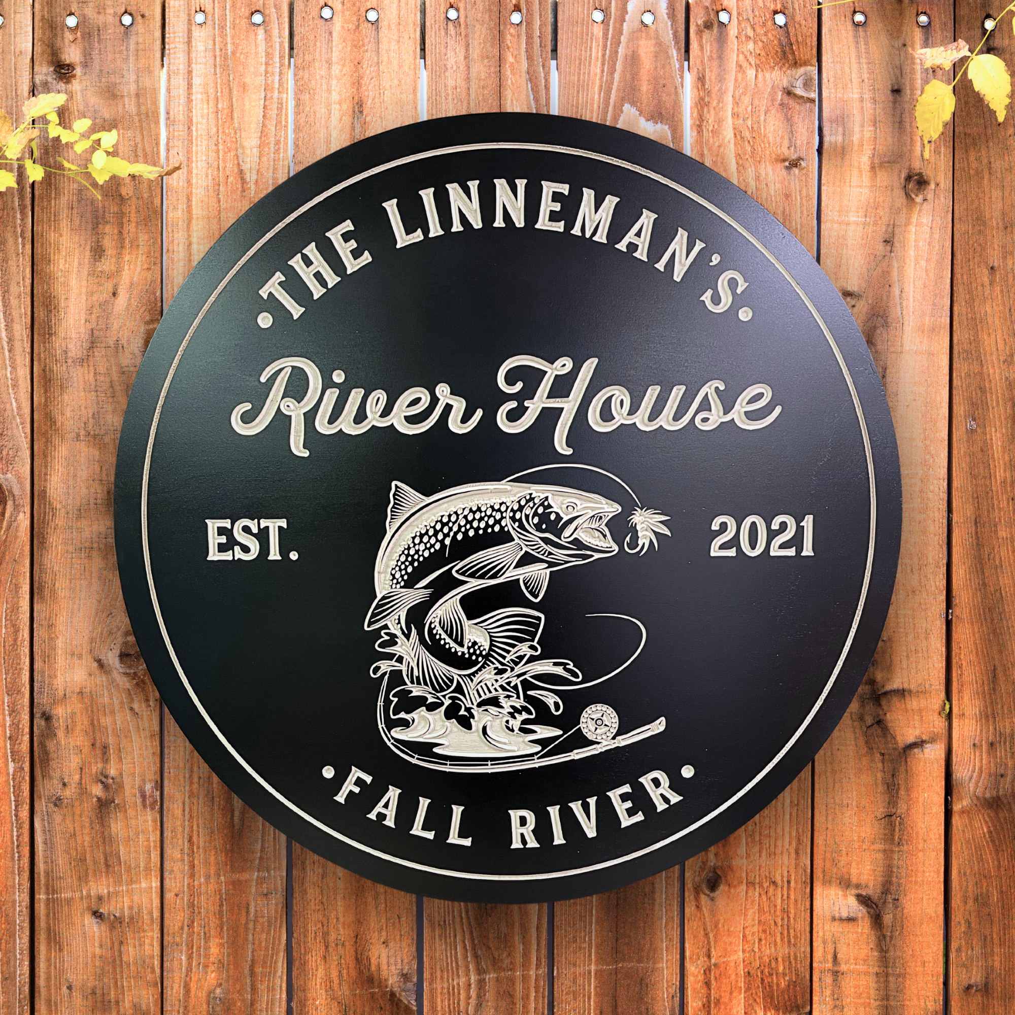 Fishing Sign - Bass Fishing Sign - Trout sign - Customized carved wooden sign for home decor or gift.