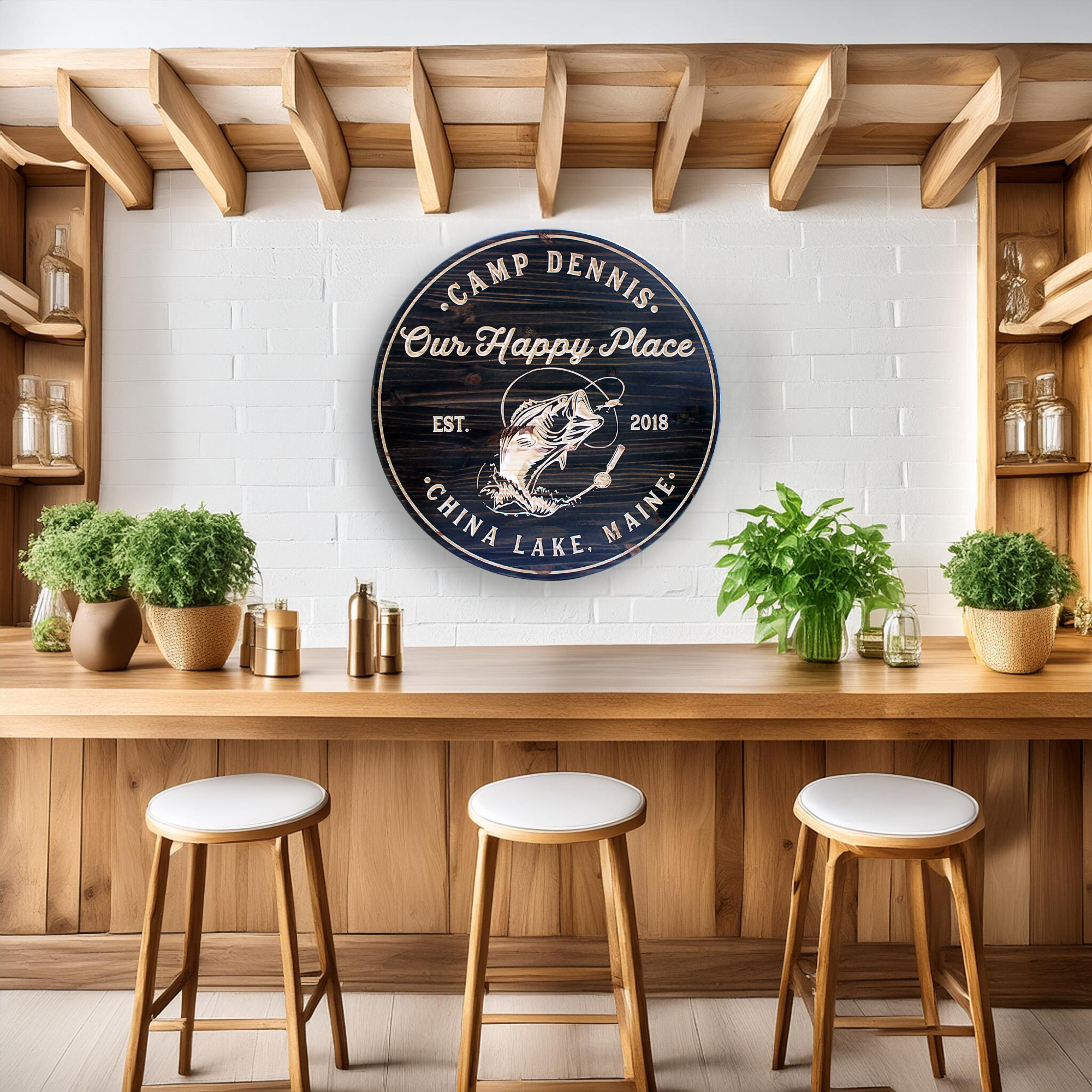 Fishing Sign - Bass Fishing Sign - Trout sign - Customized carved wooden sign for home decor or gift.