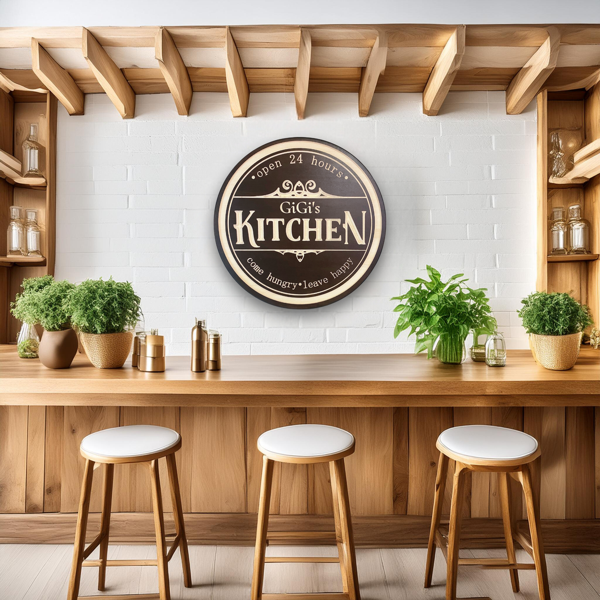 Kitchen Sign - Bakery Sign - Coffee Bar Sign - Salsa Garden Sign - Customized carved wooden sign for home decor or gift.