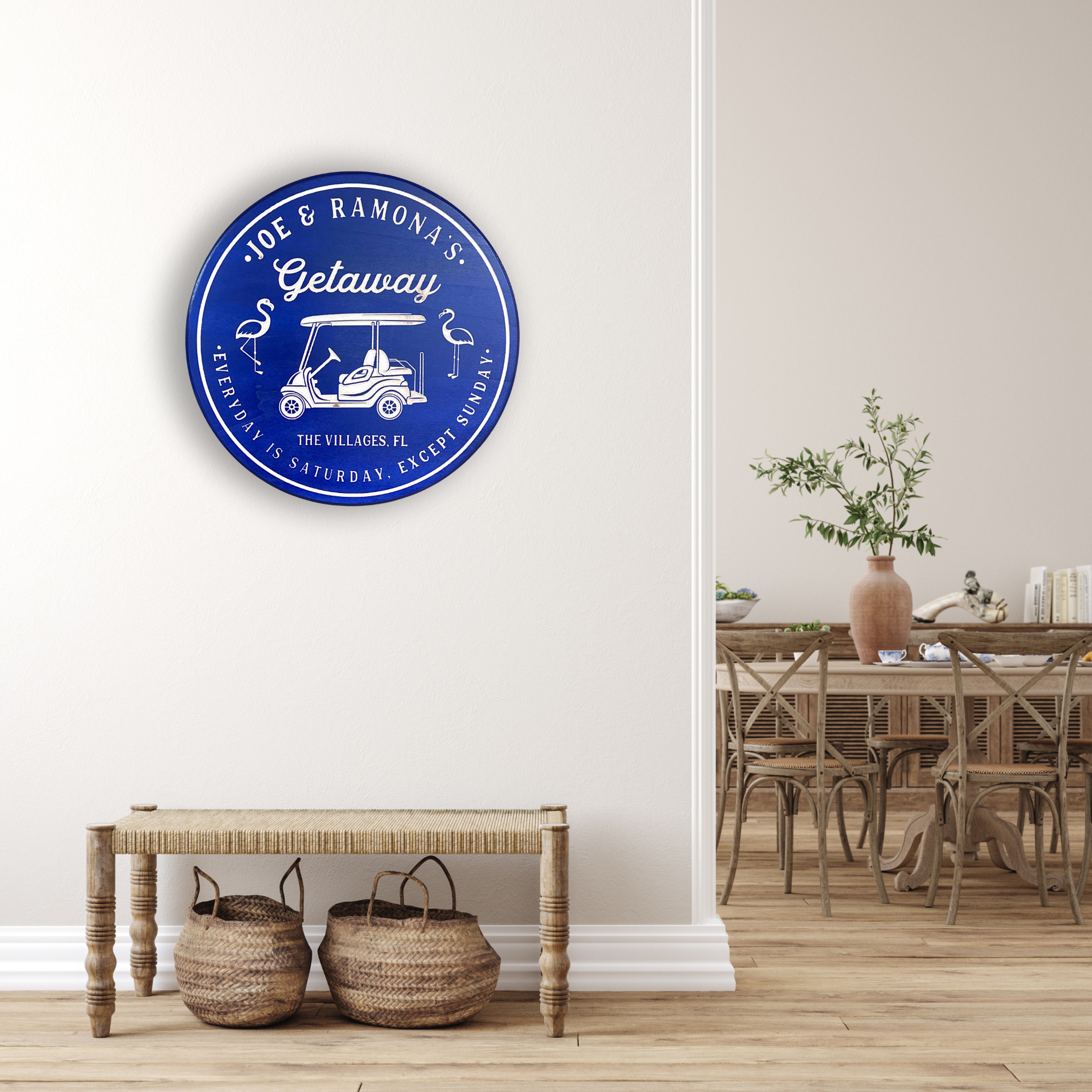 Golf Cart Sign - Golfing Sign, Customized carved wooden sign for home decor or gift.