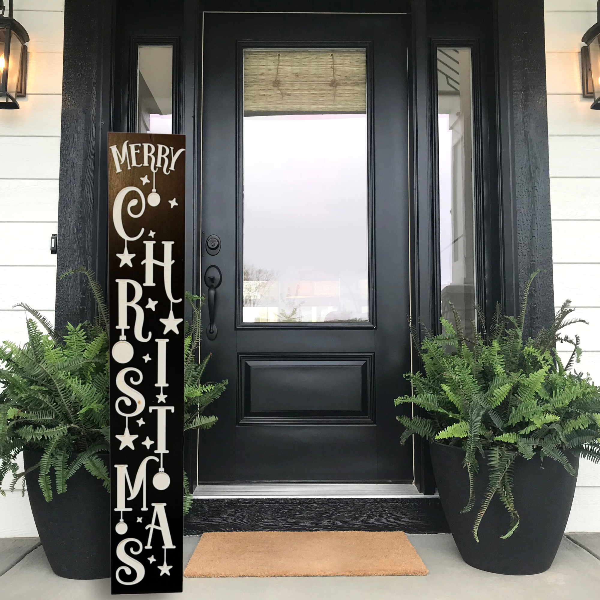 Front Porch Merry Christmas Sign - Christmas Decor - Customized carved wooden sign for home decor or gift.