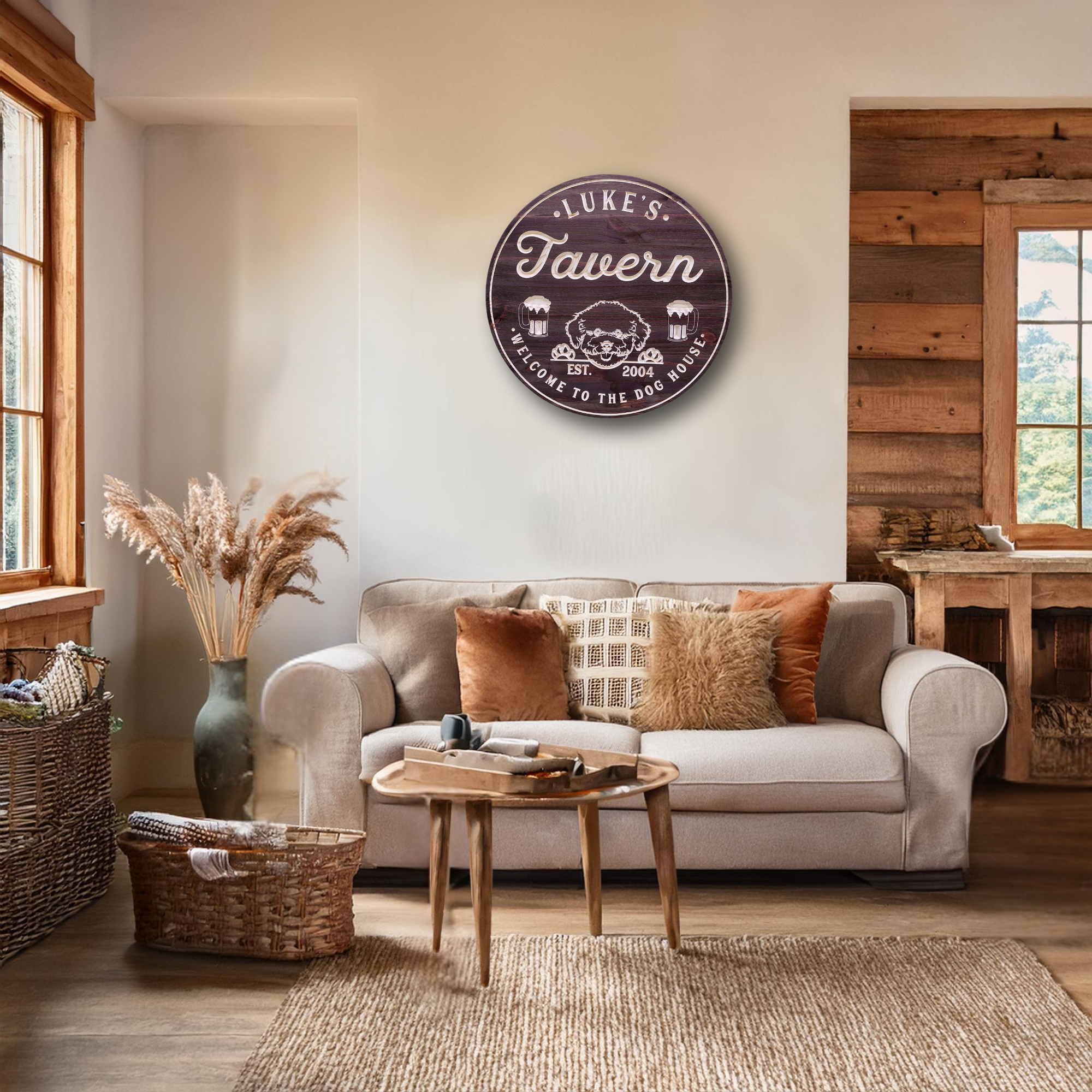 Choose Your Own Dog Sign - Dog Lovers Sign, Customized carved wooden sign for home decor or gift.