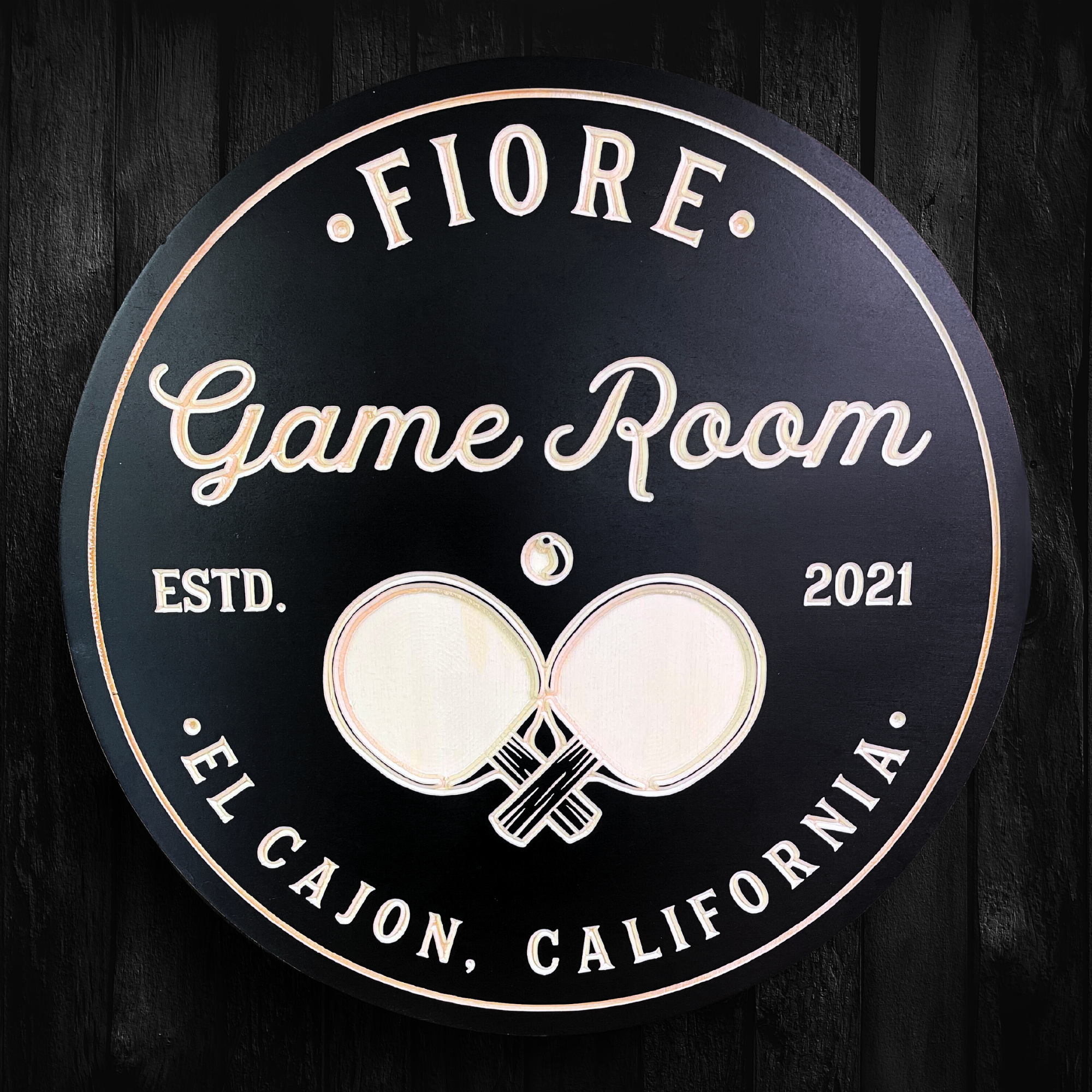 Ping Pong Sign - Game Room Sign -Table Tennis Sign - Customized carved wooden sign for home decor or gift.