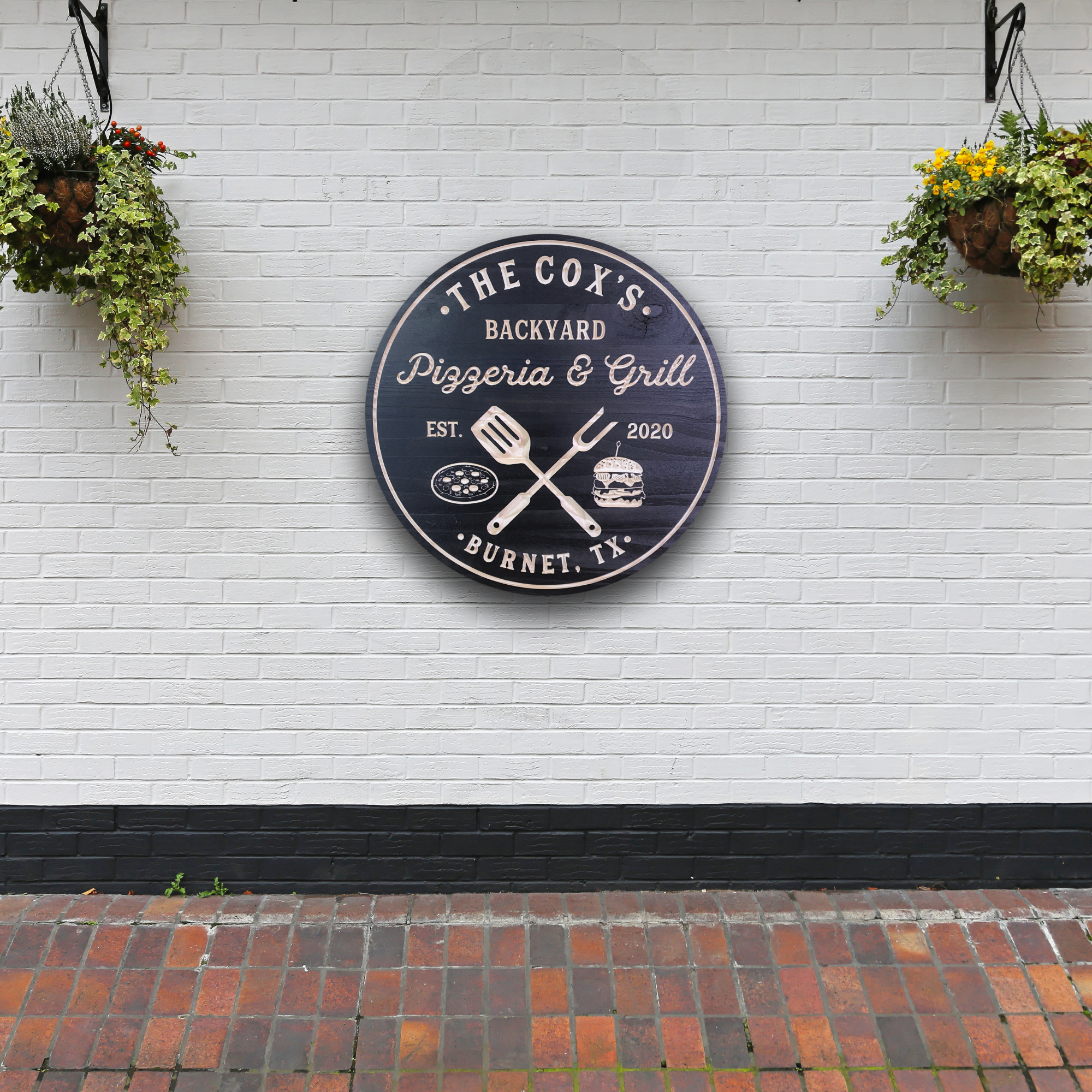 Pizzeria Grill Sign - Pizza Sign - Grill Sign - Burger Sign - Customized carved wooden sign for home decor or gift.