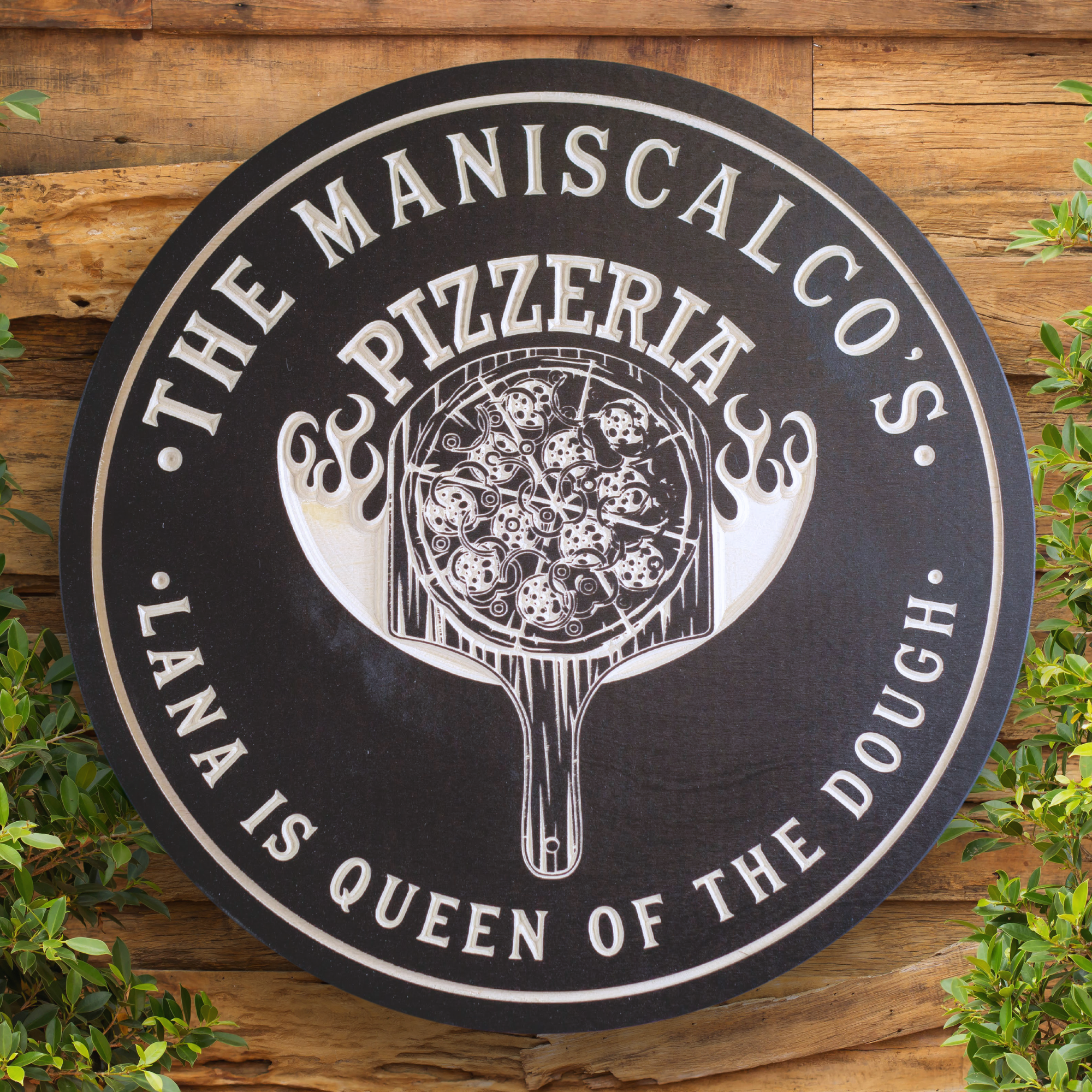 Pizzeria Sign - Pizza Sign - Kitchen Sign - Cooking Sign - Grill Sign - Customized carved wooden sign for home decor or gift.