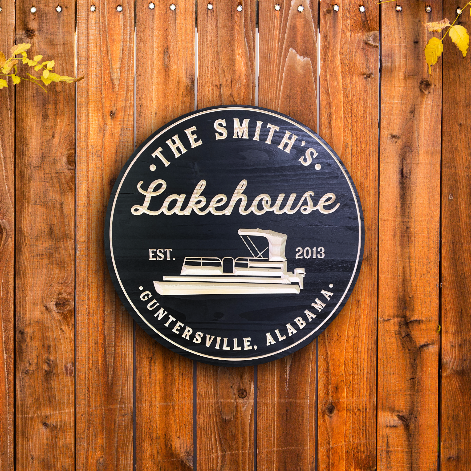 Pontoon Sign - Lake Sign -Lakehouse Sign - Boating Sign - Customized carved wooden sign for home decor or gift.