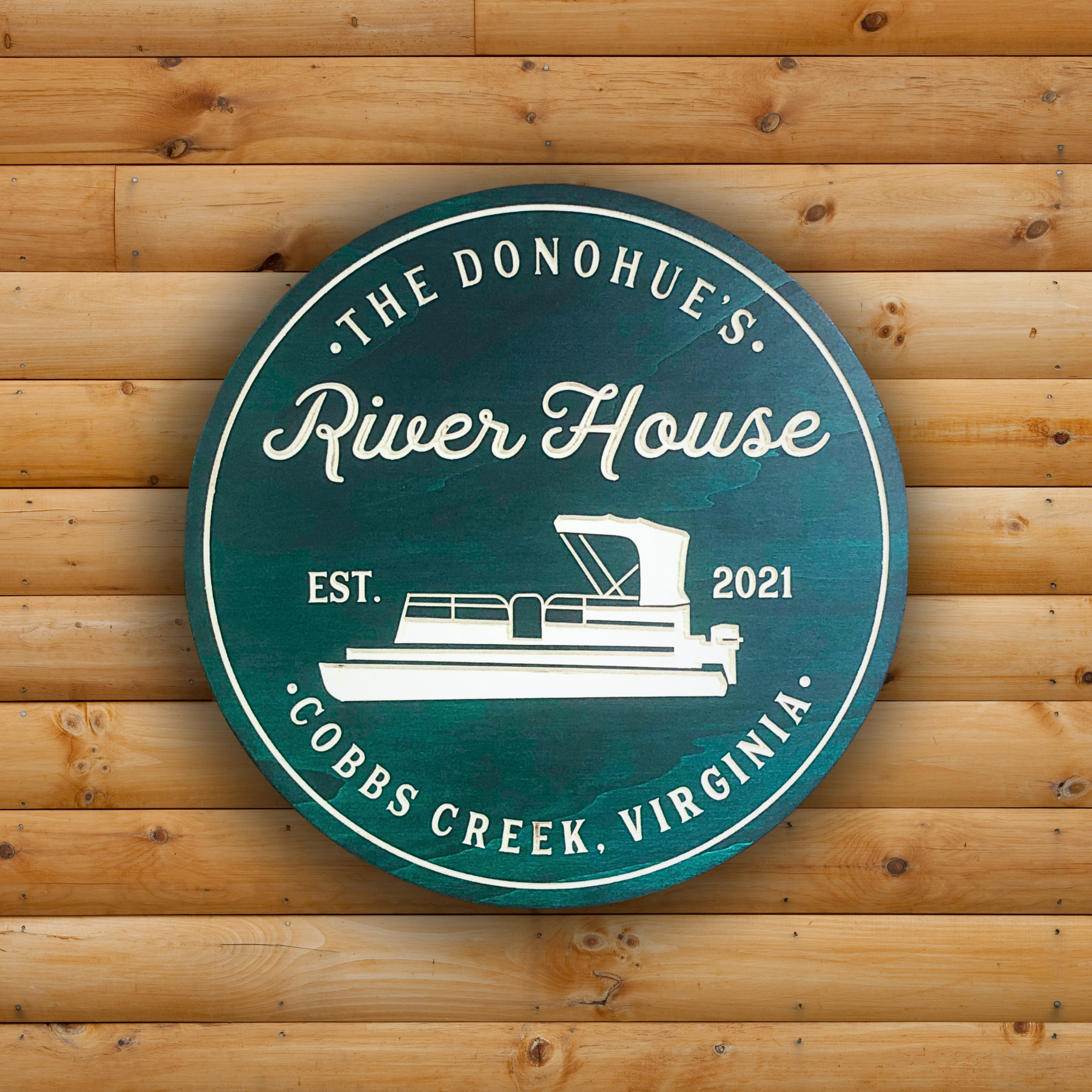 Pontoon Sign - Lake Sign -Lakehouse Sign - Boating Sign - Customized carved wooden sign for home decor or gift.