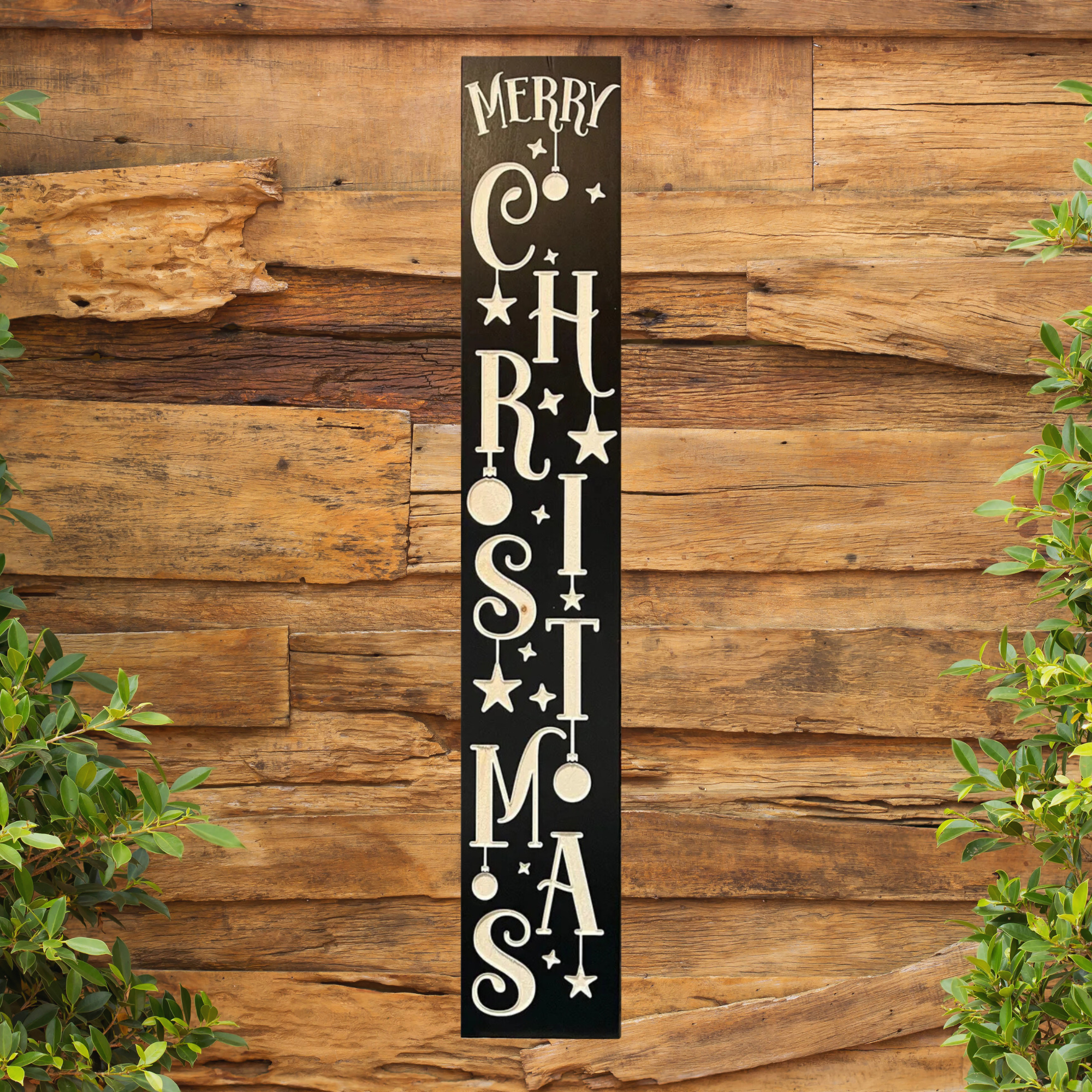 Front Porch Merry Christmas Sign - Christmas Decor - Customized carved wooden sign for home decor or gift.
