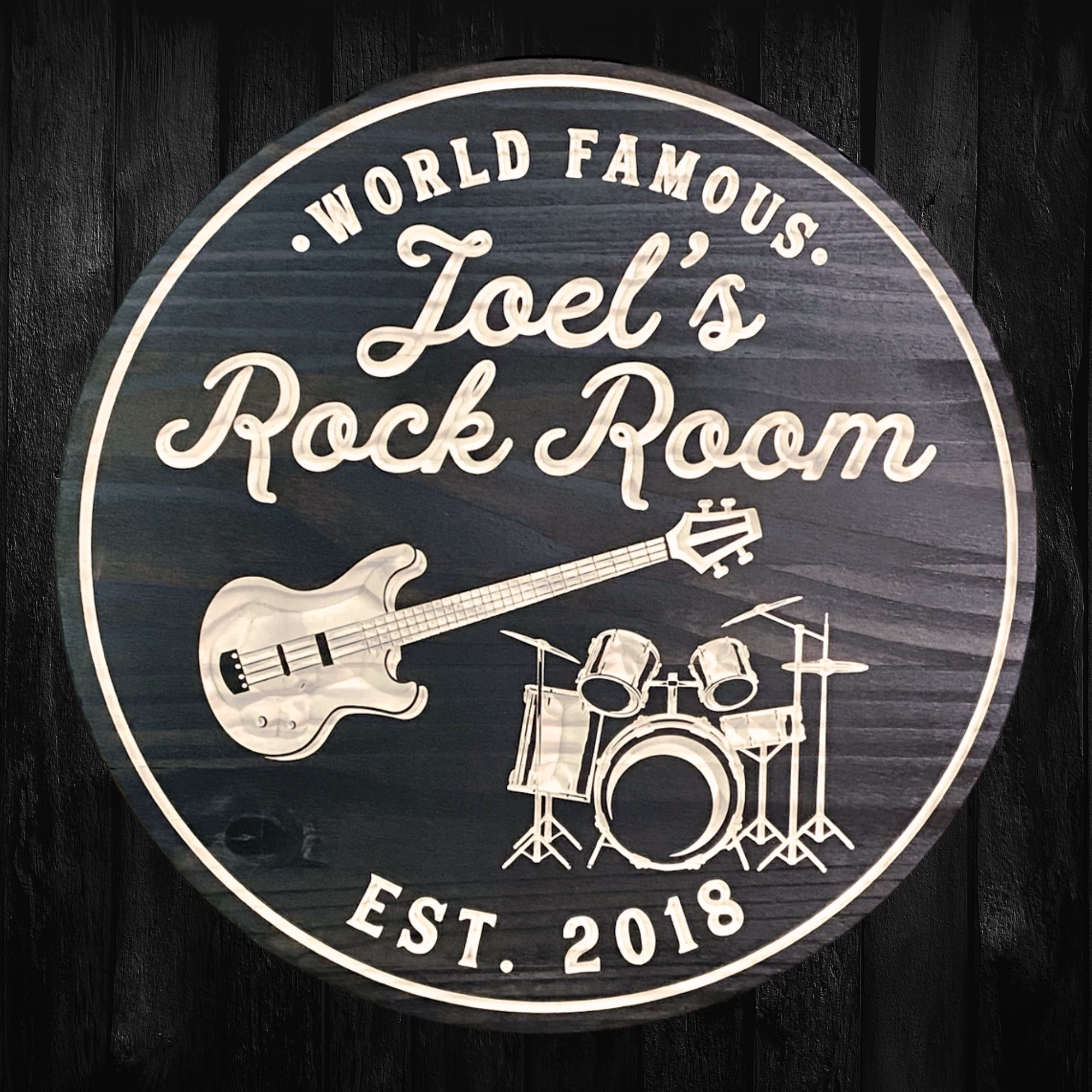 Guitar Sign - Music Sign - Music Room Sign, Customized carved wooden sign for home decor or gift.