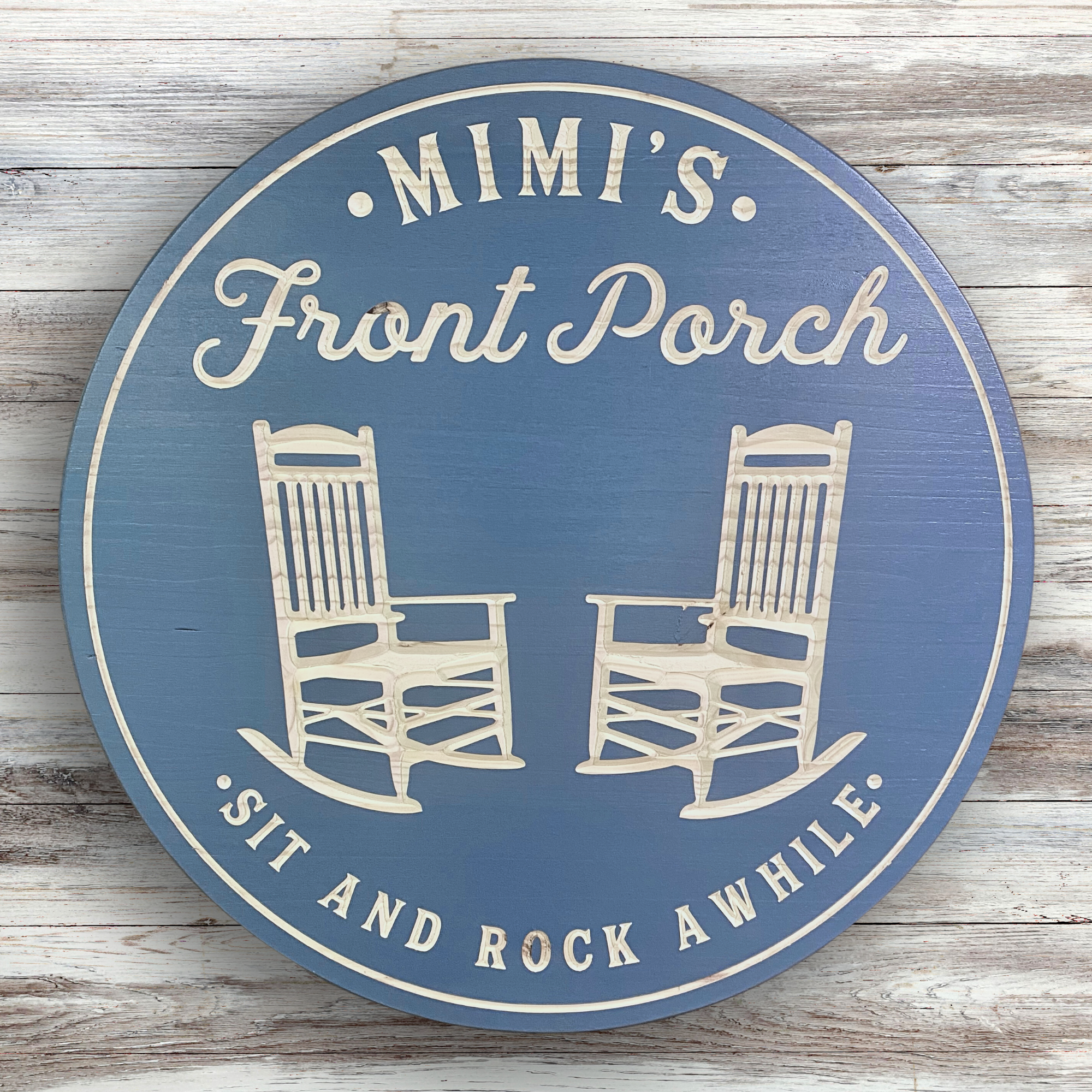 Rocking Chairs Sign - Front Porch Sign - Customized carved wooden sign for home decor or gift.