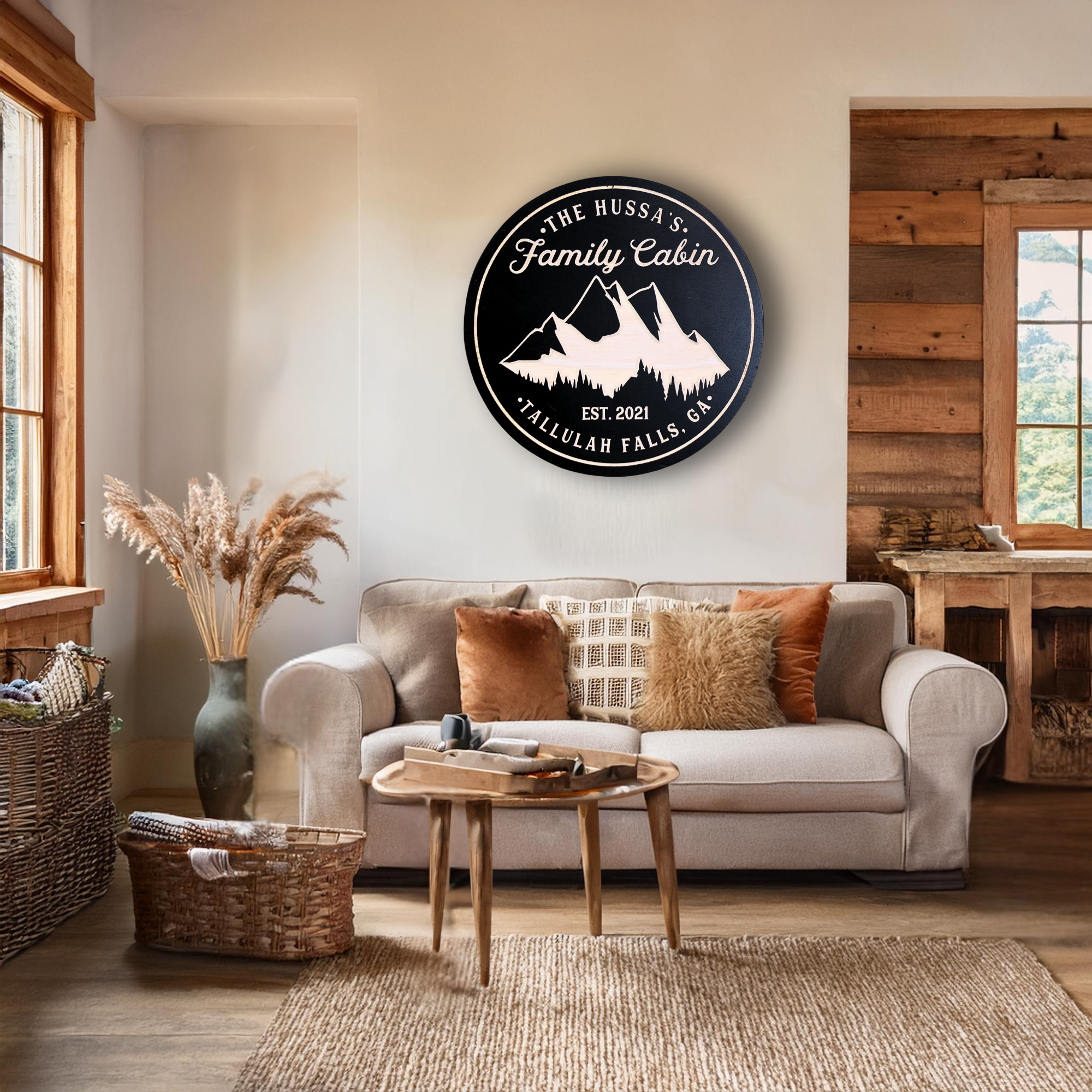 Mountain Sign - Ski Lodge Sign - Lodge Sign - Customized carved wooden sign for home decor or gift.