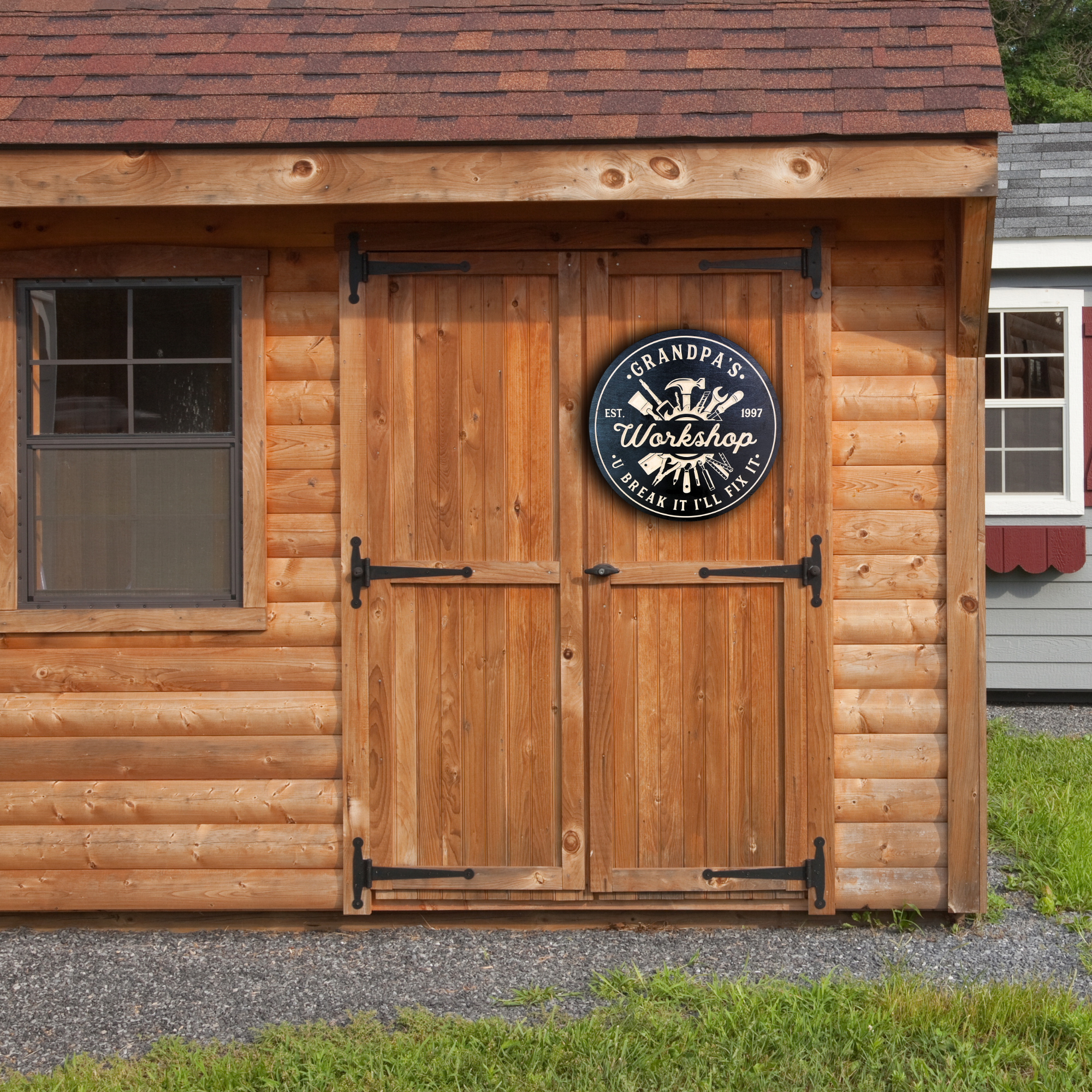 Workshop Sign - Grandpa's Workshop Sign - Tools Sign - Customized carved wooden sign for home decor or gift.